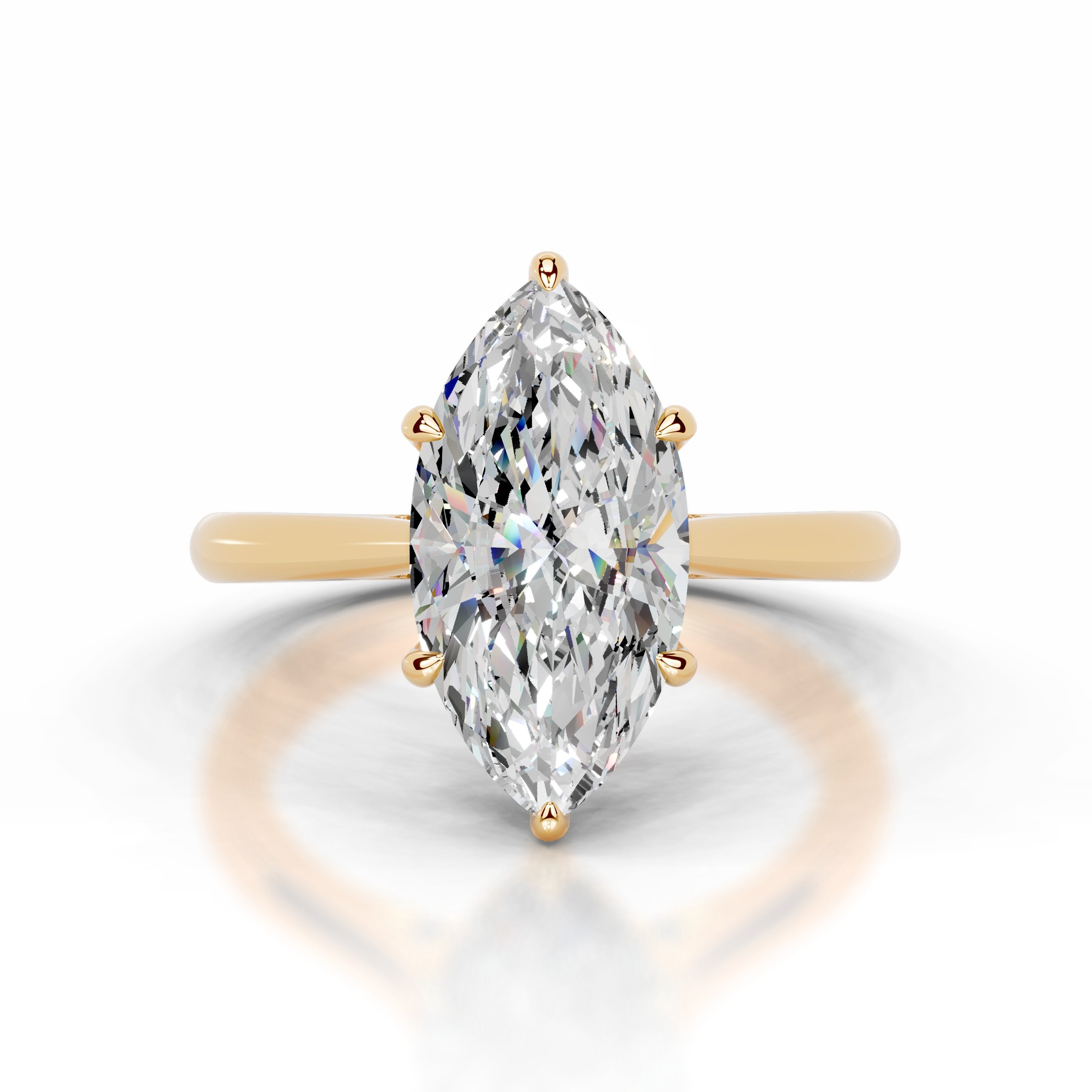 Araluen Moissanite & Diamonds Ring  - 18K Yellow Gold