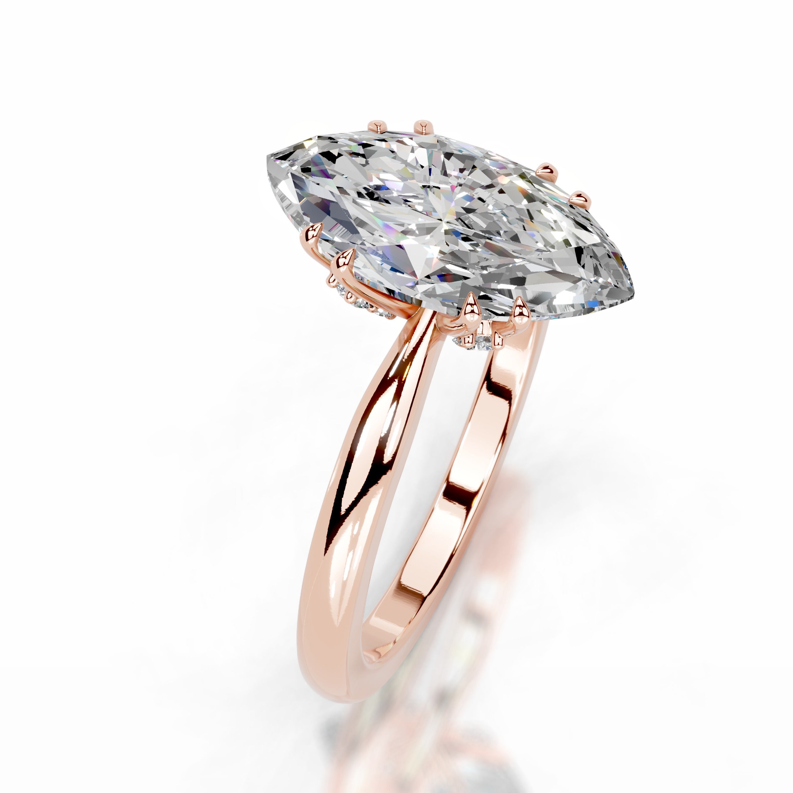 Badia Moissanite & Diamonds Ring - 14K Rose Gold