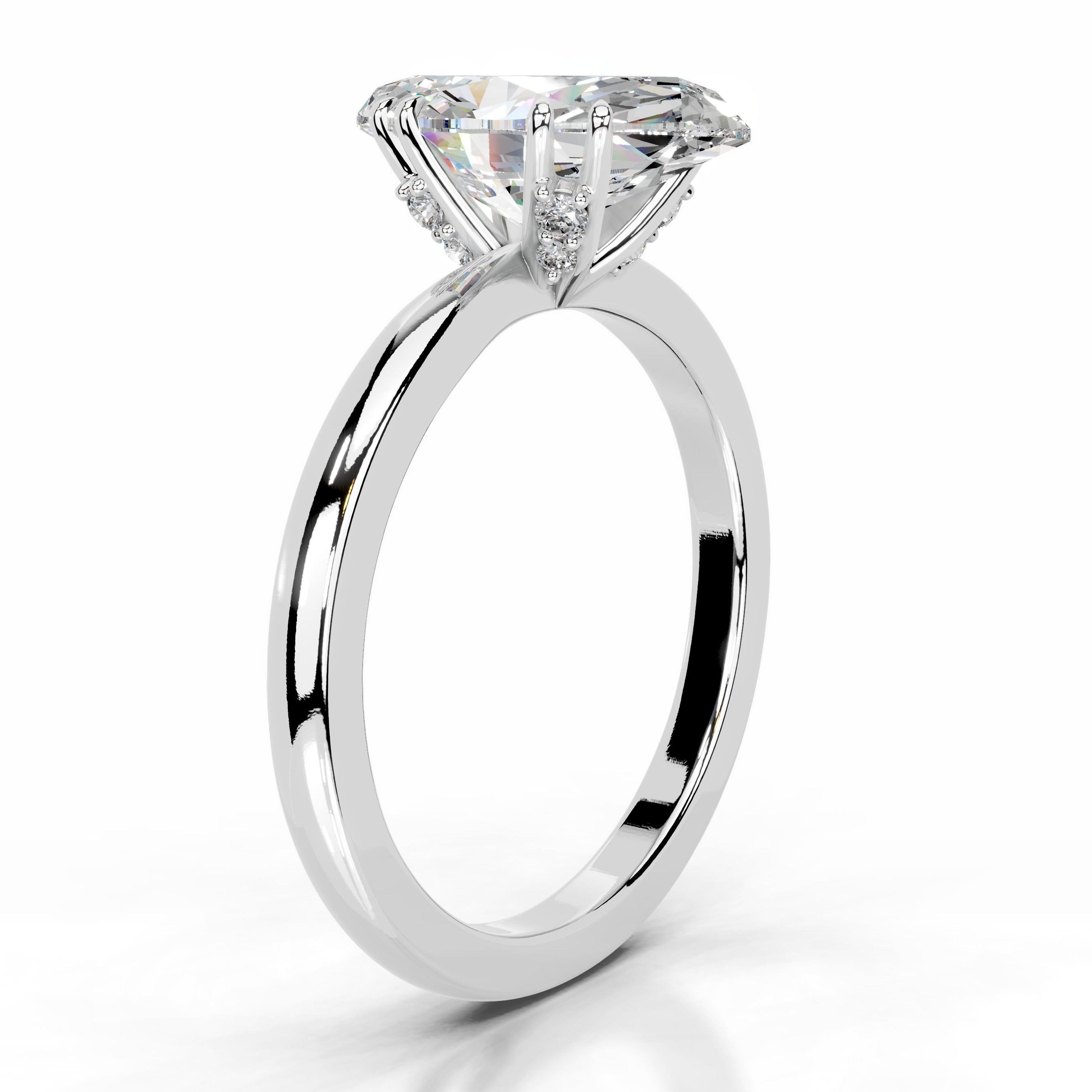 Badia Moissanite & Diamond Ring - 18K White Gold