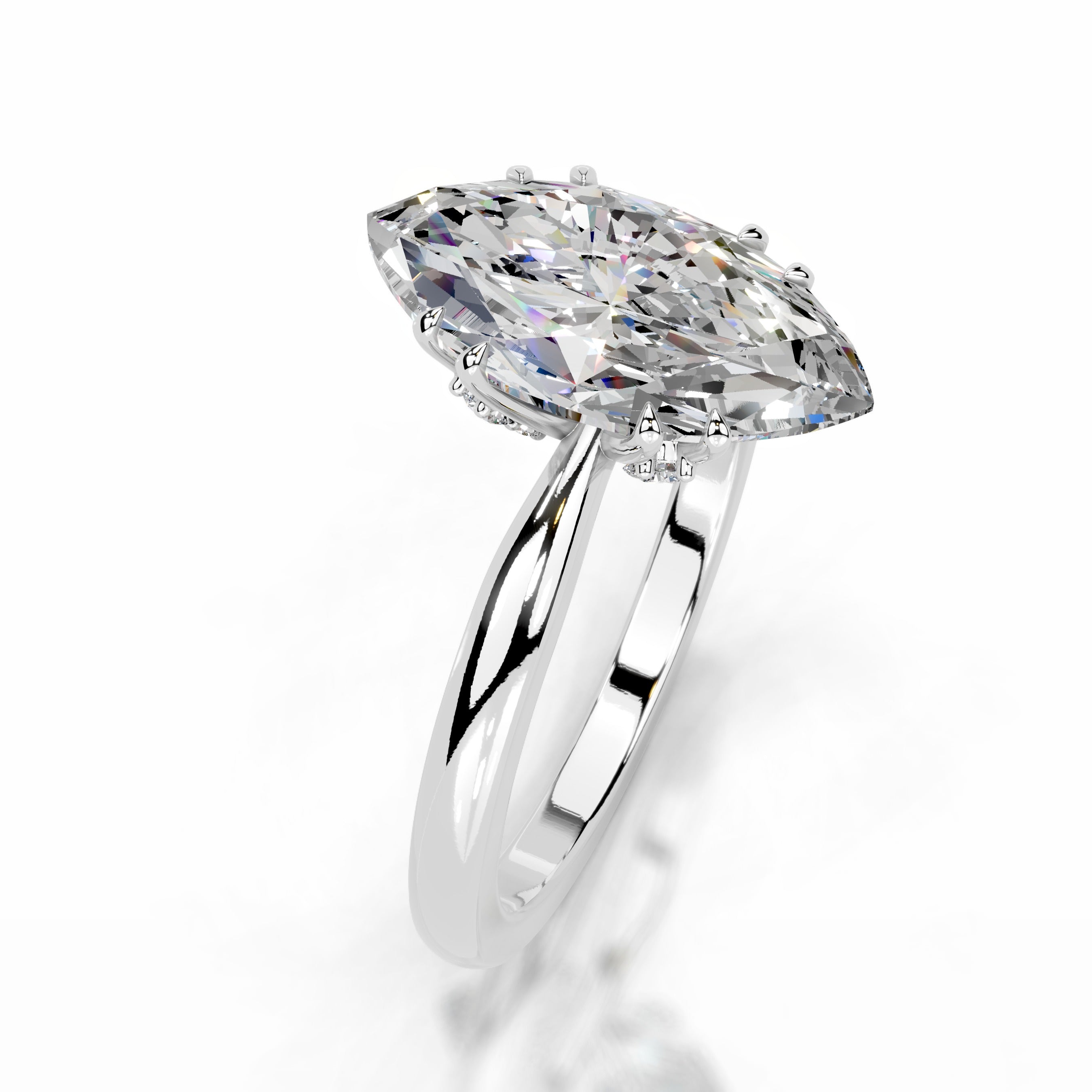 Badia Moissanite & Diamonds Ring - Platinum