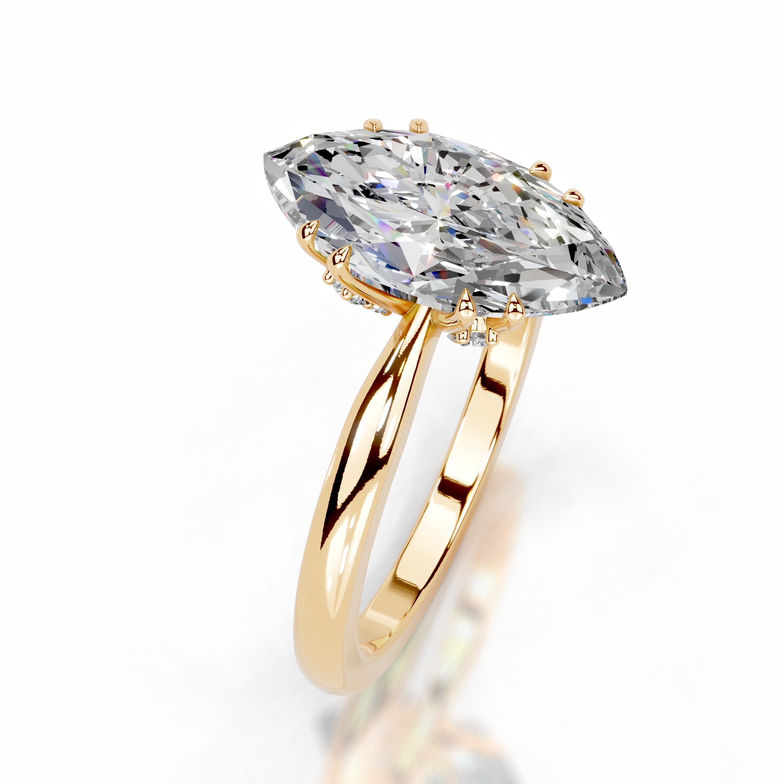 Badia Moissanite & Diamonds Ring - 18K Yellow Gold