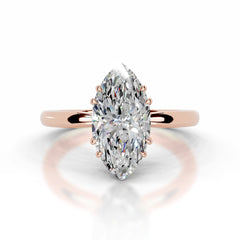 Badia Moissanite & Diamond Ring - 14K Rose Gold
