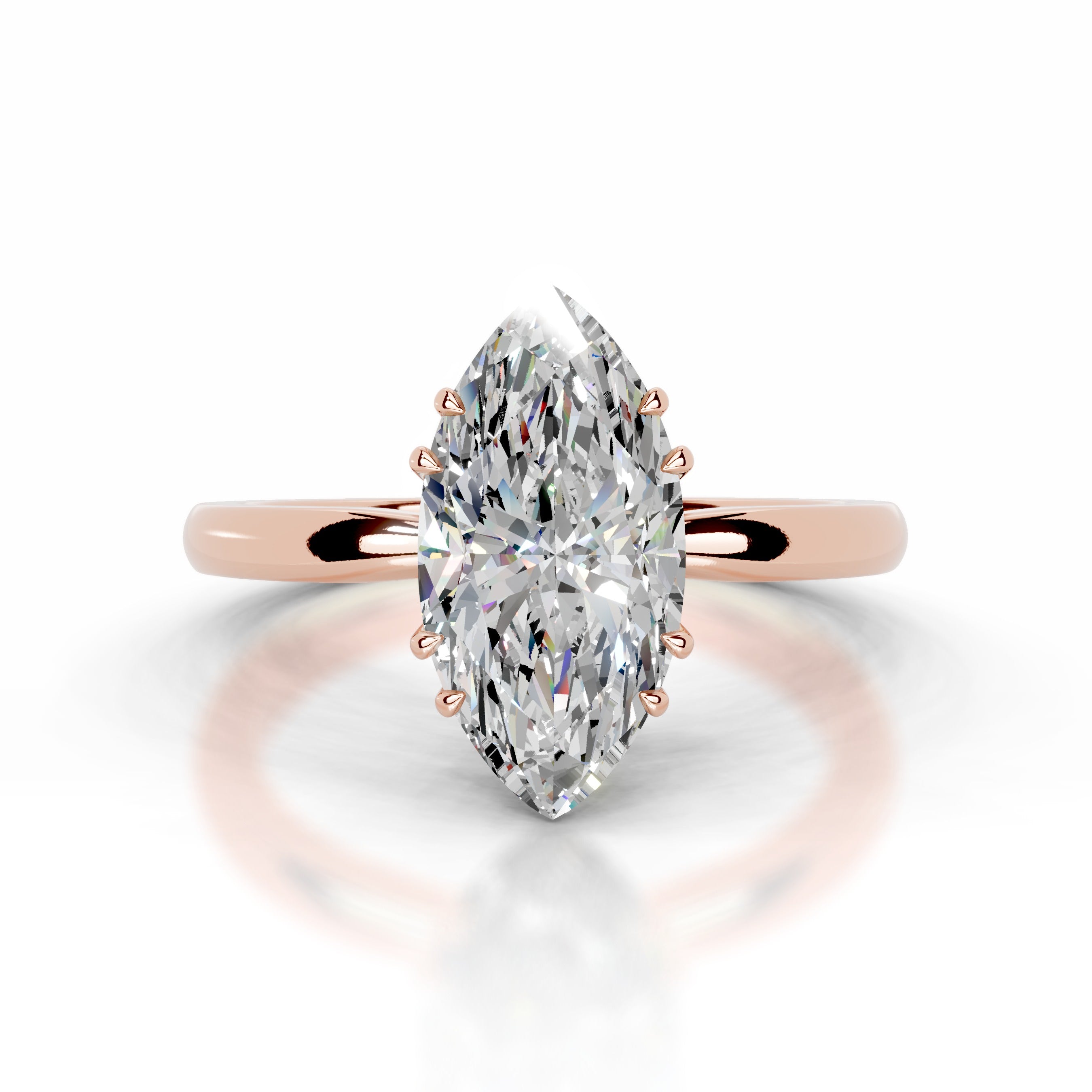 Badia Moissanite & Diamonds Ring - 14K Rose Gold