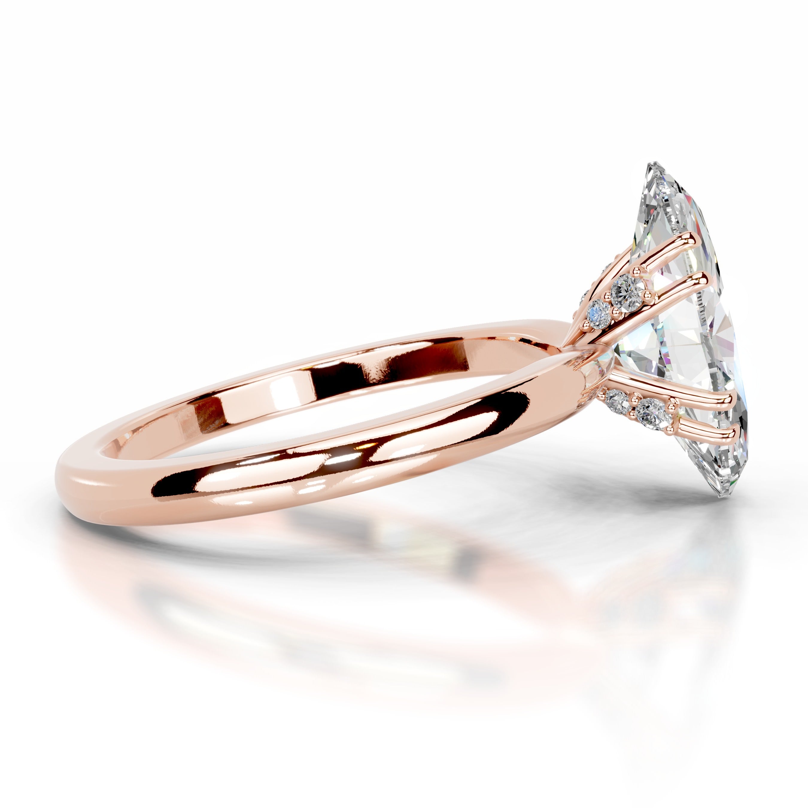 Badia Moissanite & Diamonds Ring - 14K Rose Gold