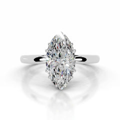 Badia Moissanite & Diamond Ring - Platinum