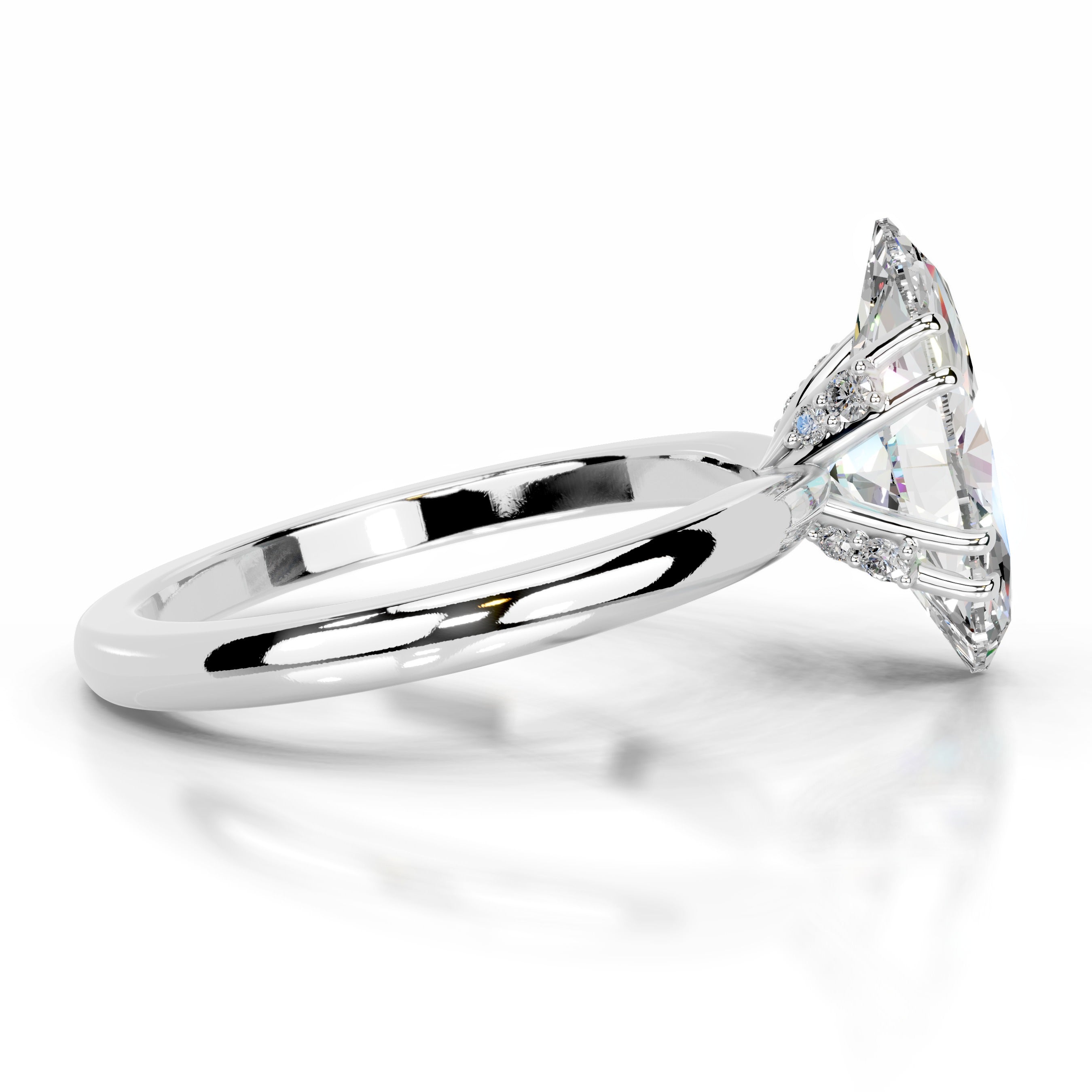 Badia Moissanite & Diamonds Ring - 18K White Gold