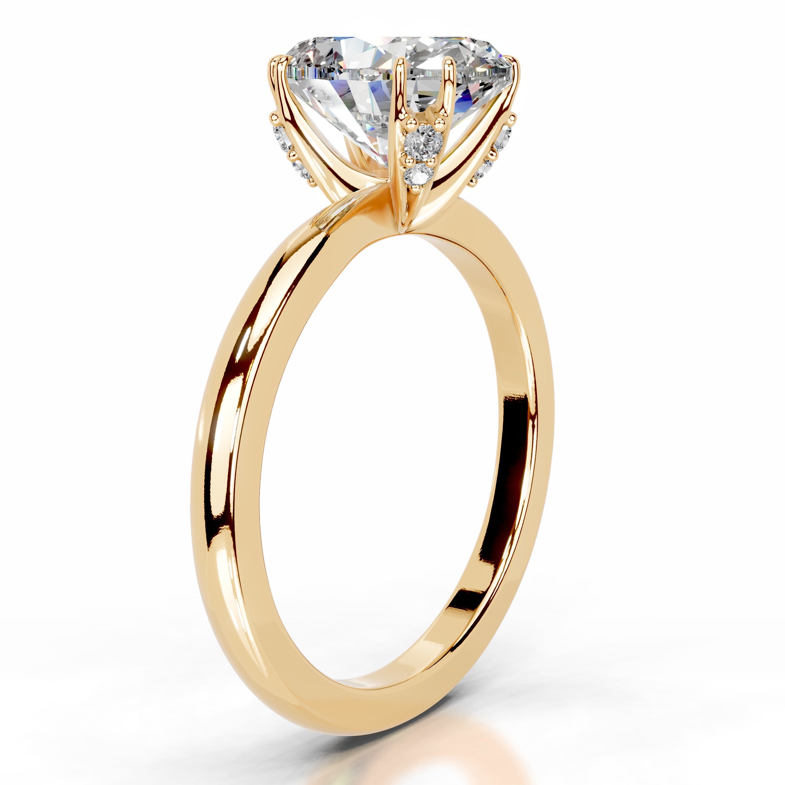 Ballina Moissanite & Diamond Ring - 18K Yellow Gold