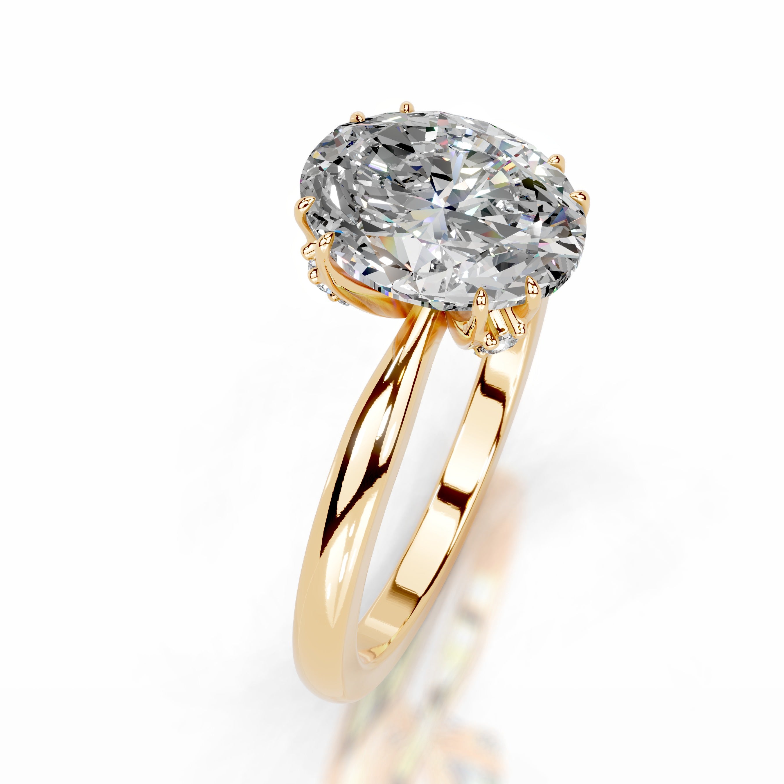 Ballina Moissanite & Diamonds Ring - 18K Yellow Gold