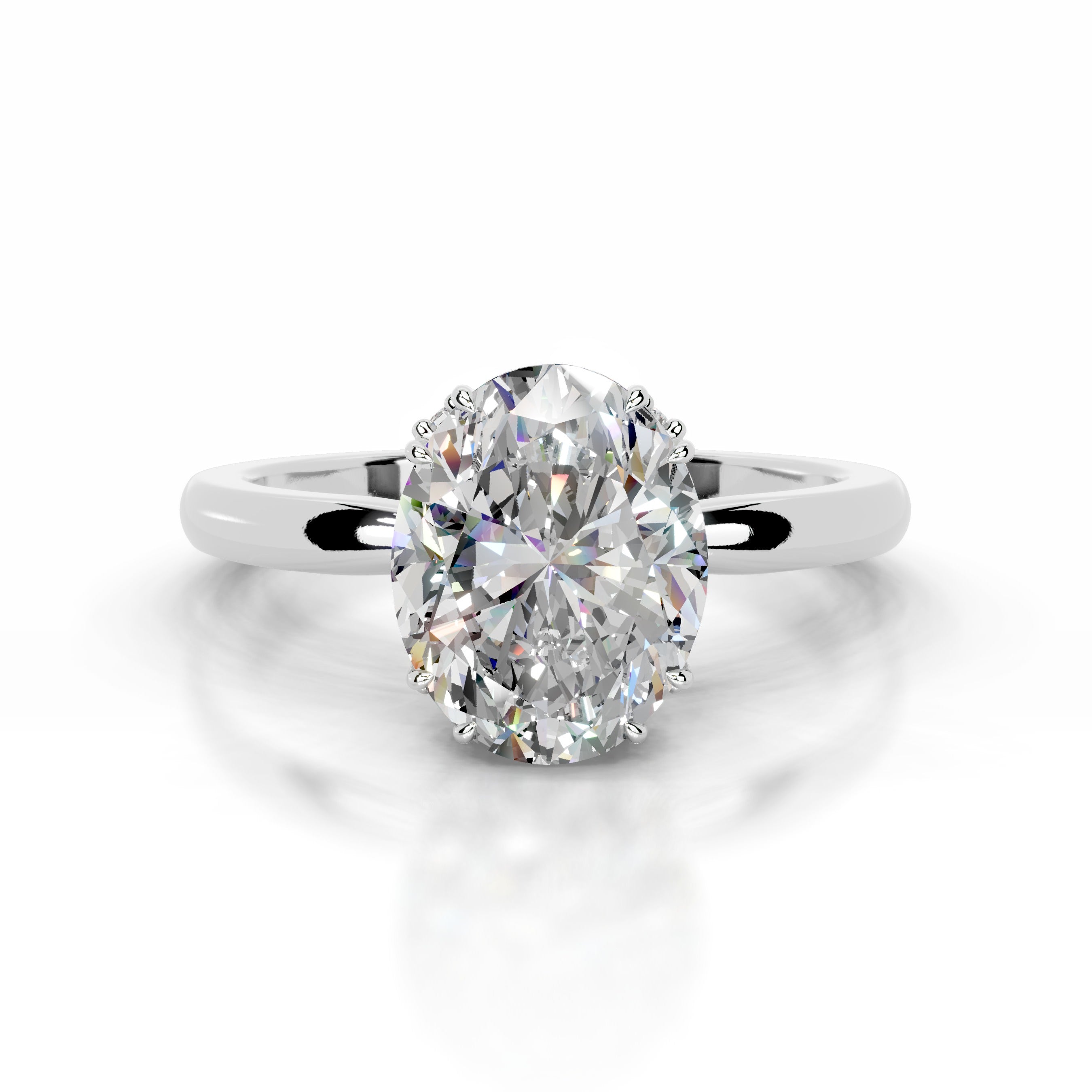 Ballina Moissanite & Diamond Ring - 14K White Gold (RTS)