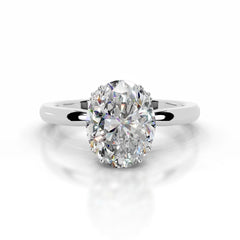 Ballina Moissanite & Diamond Ring - 18K White Gold