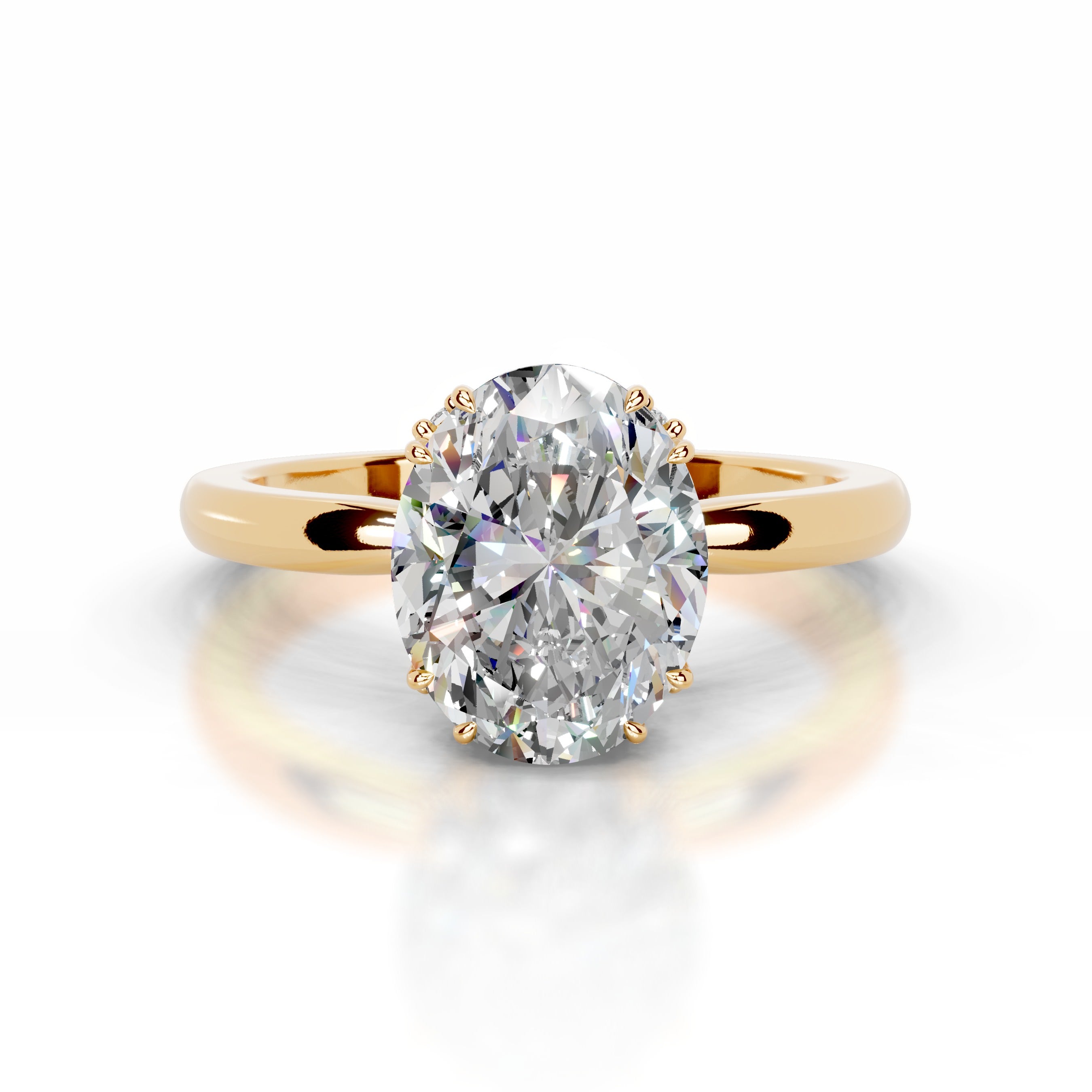 Ballina Moissanite & Diamonds Ring - 18K Yellow Gold