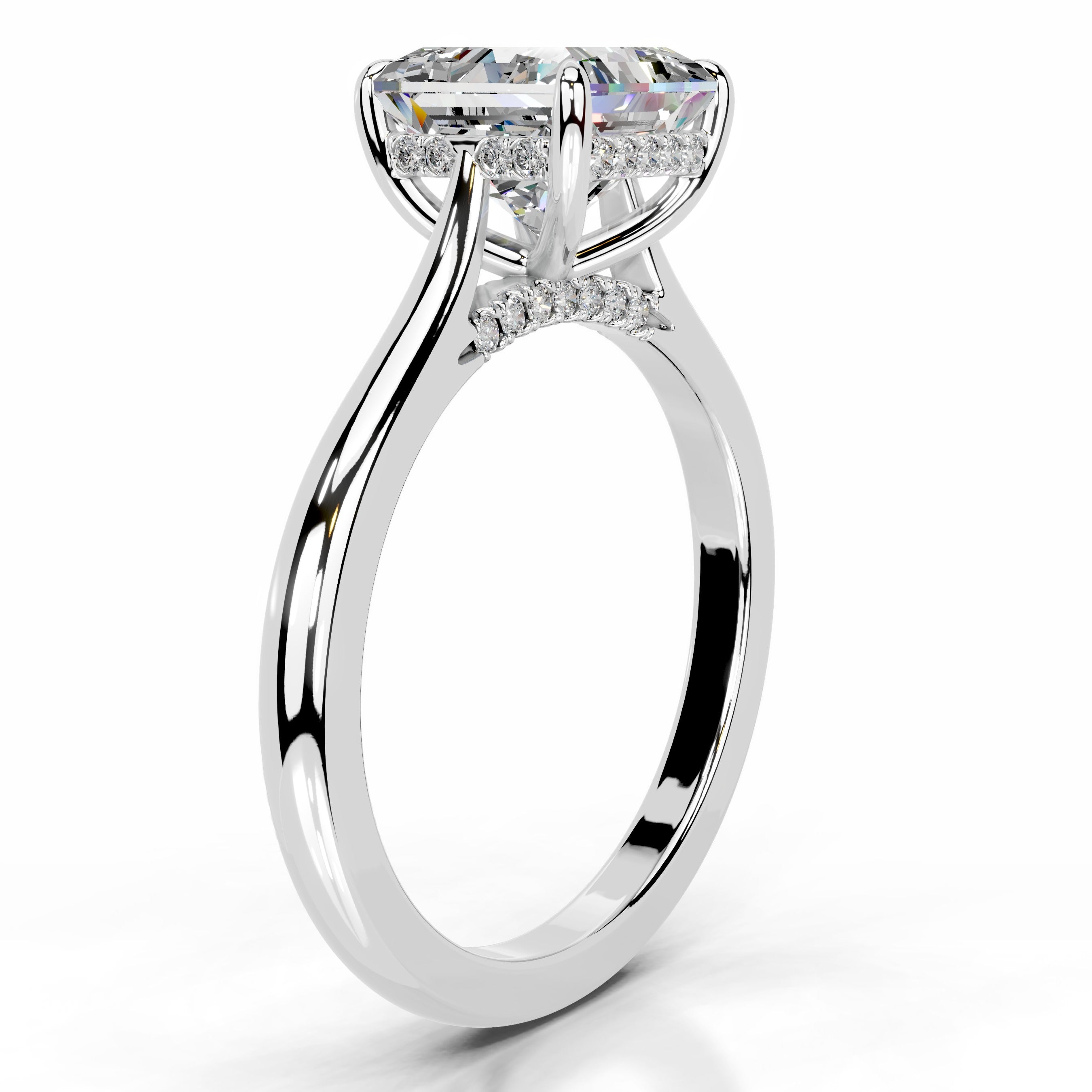 Cardinia Moissanite & Diamond Ring - 14K White Gold