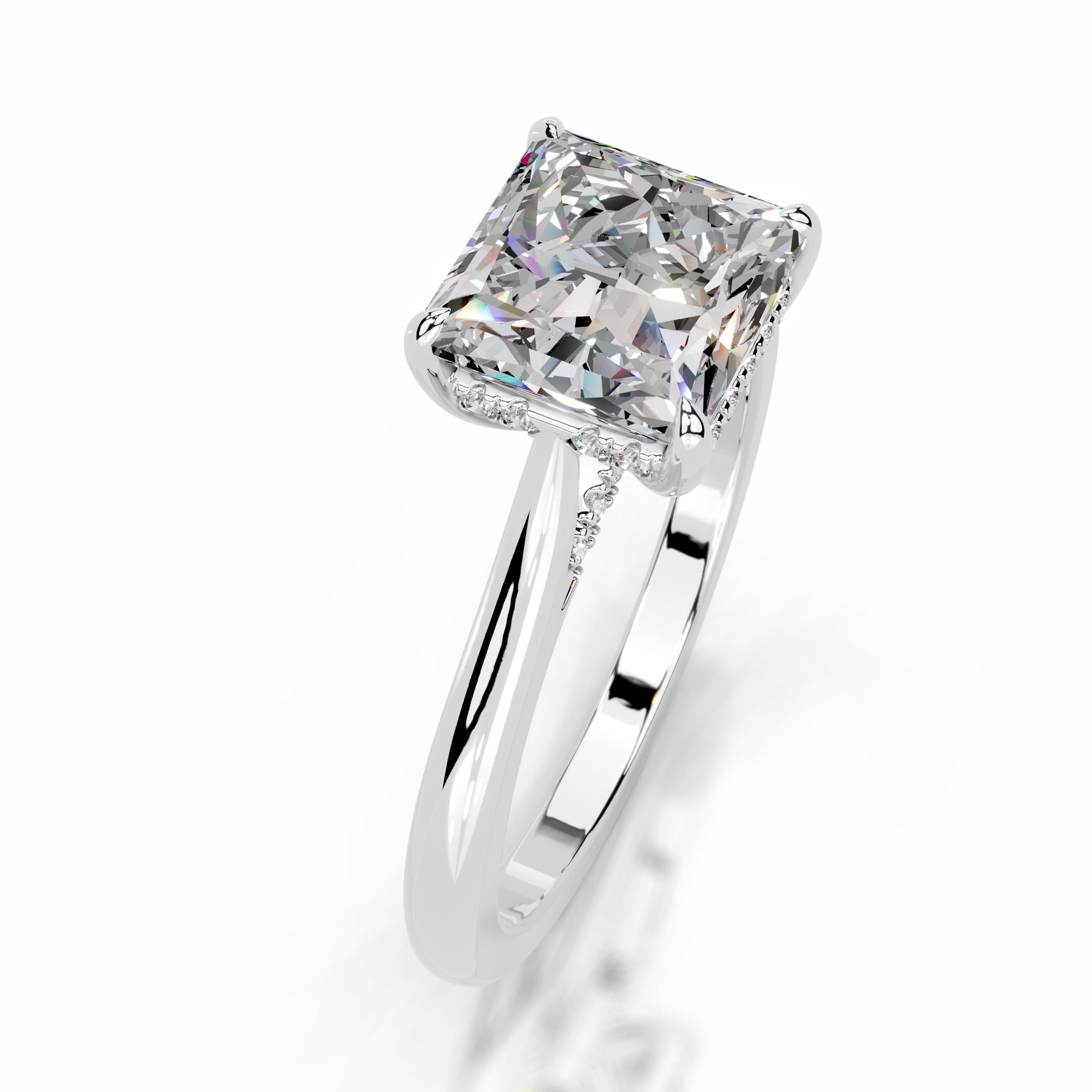 Cardinia Moissanite & Diamonds Ring - 18K White Gold