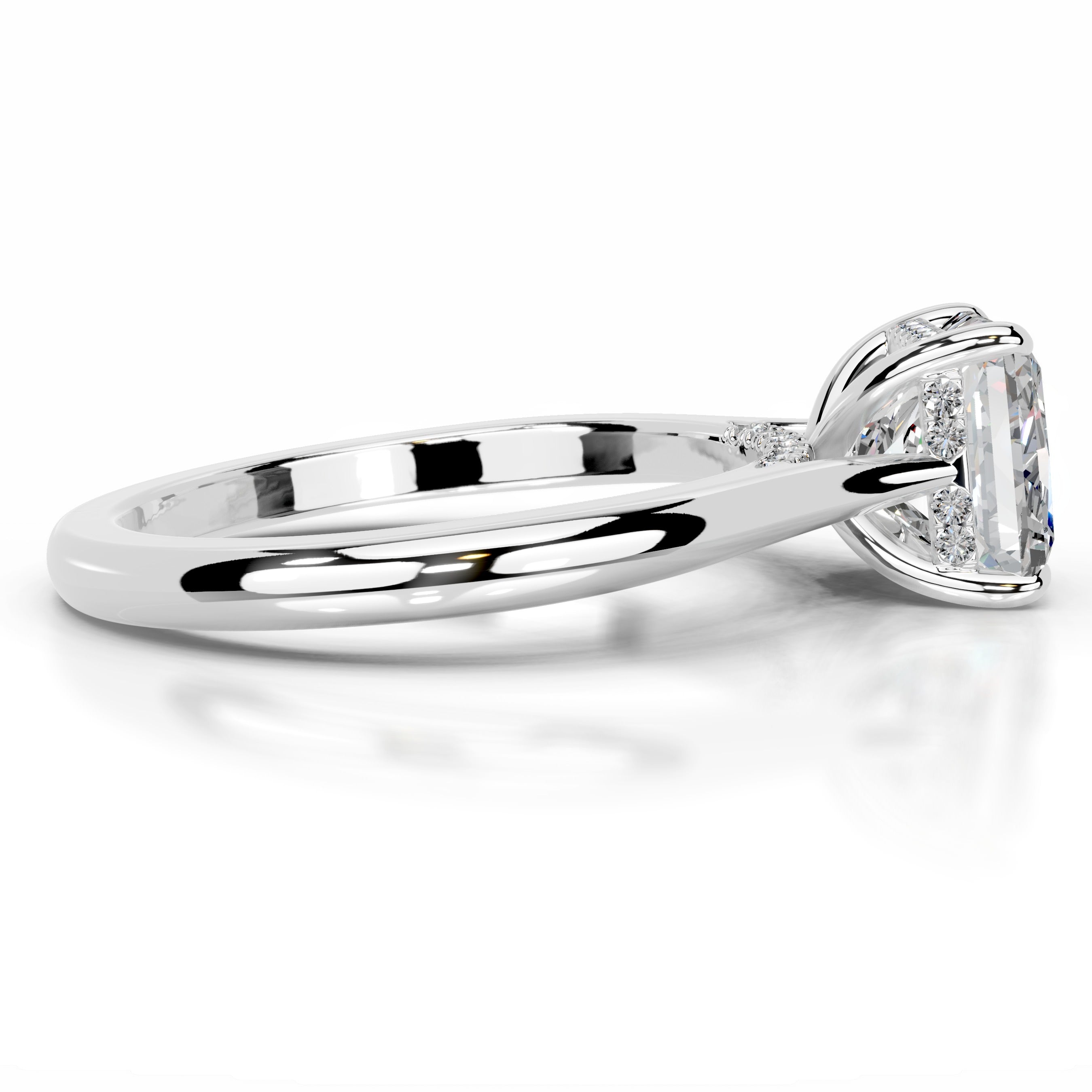 Cardinia Moissanite & Diamonds Ring - 14K White Gold