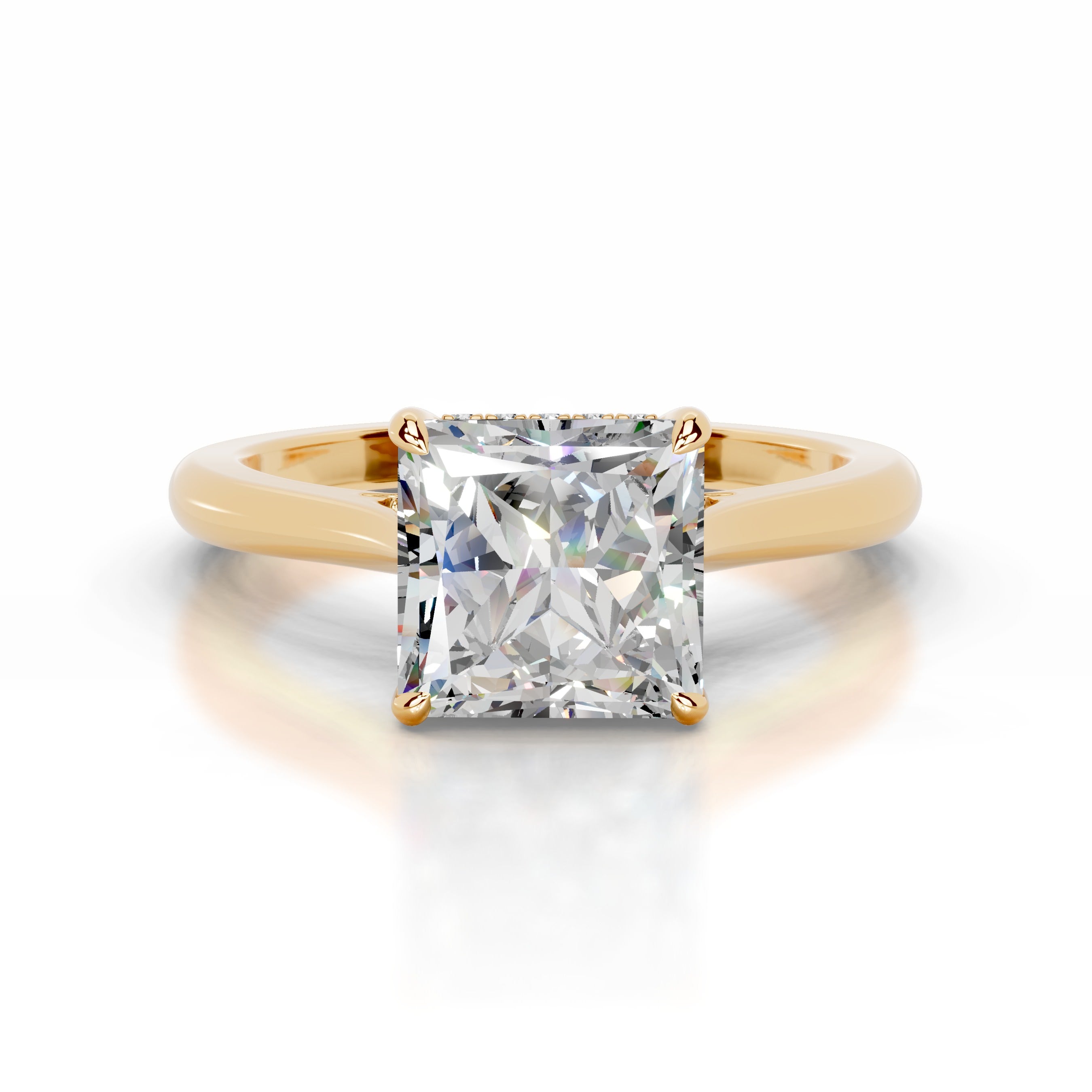 Cardinia Moissanite & Diamonds Ring - 18K Yellow Gold