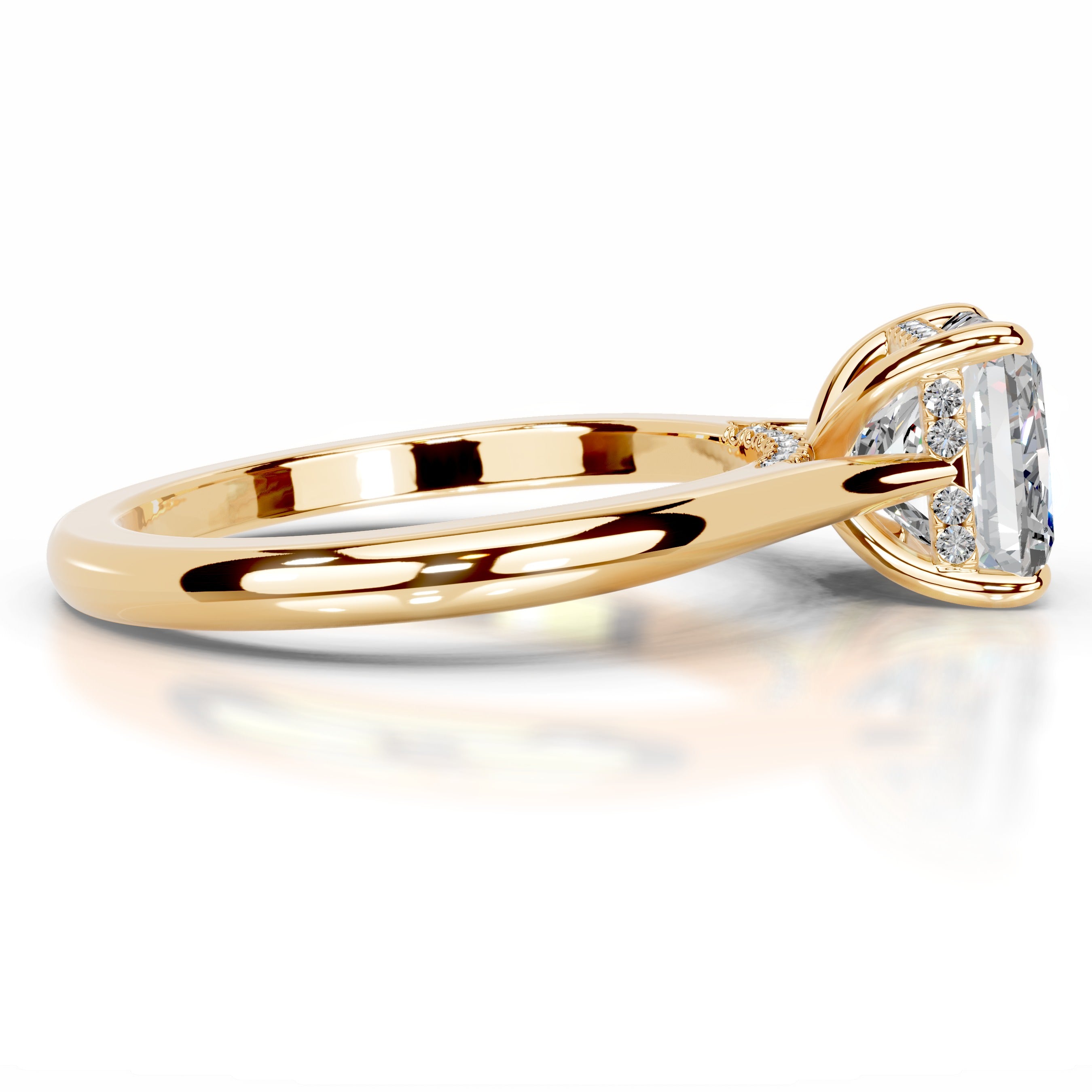 Cardinia Moissanite & Diamonds Ring - 18K Yellow Gold