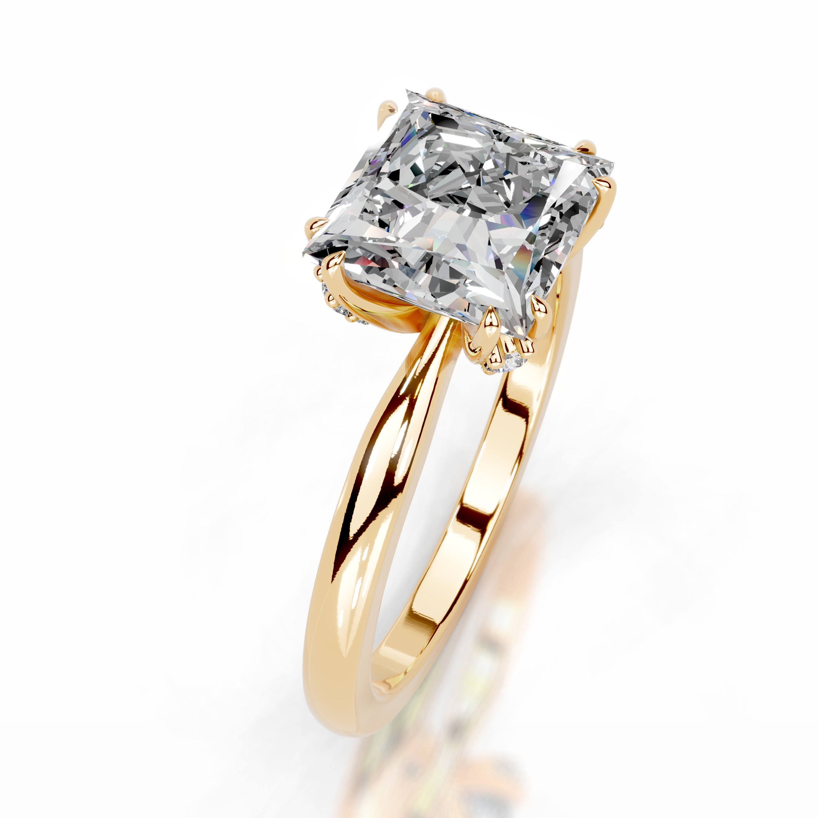 Collerina Moissanite & Diamonds Ring - 18K Yellow Gold