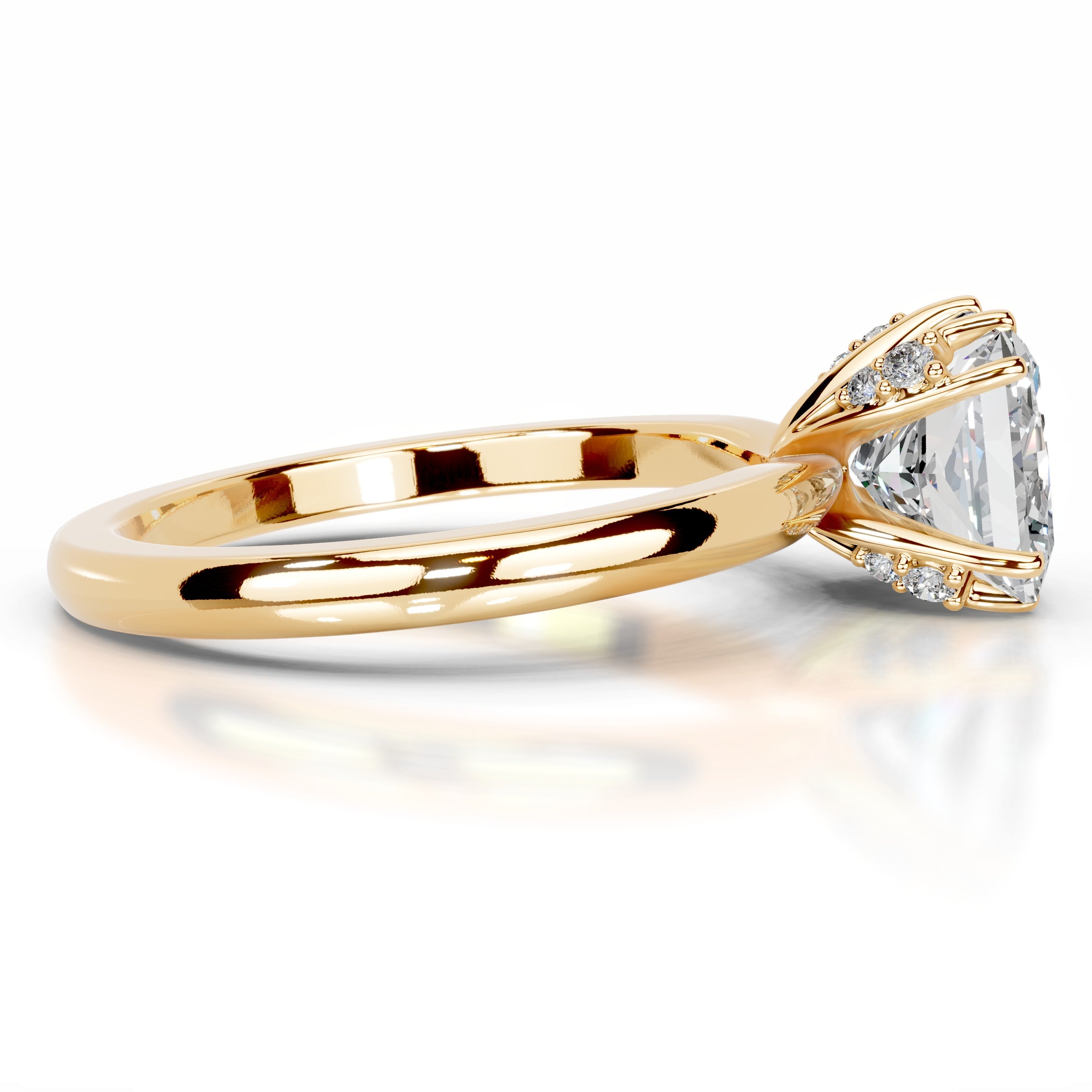 Collerina Moissanite & Diamond Ring - 18K Yellow Gold