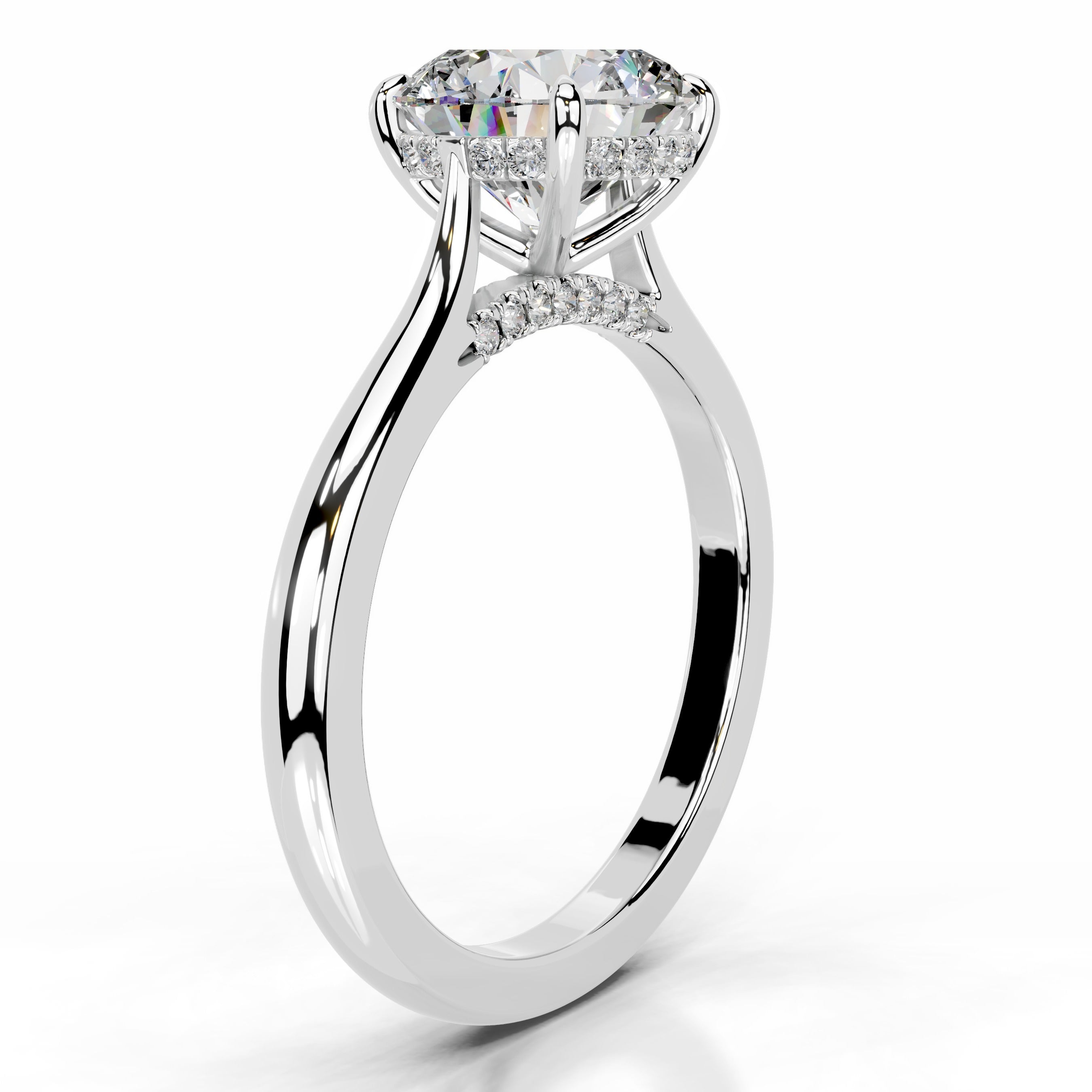 Kiara Moissanite & Diamonds Ring  - 18K White Gold