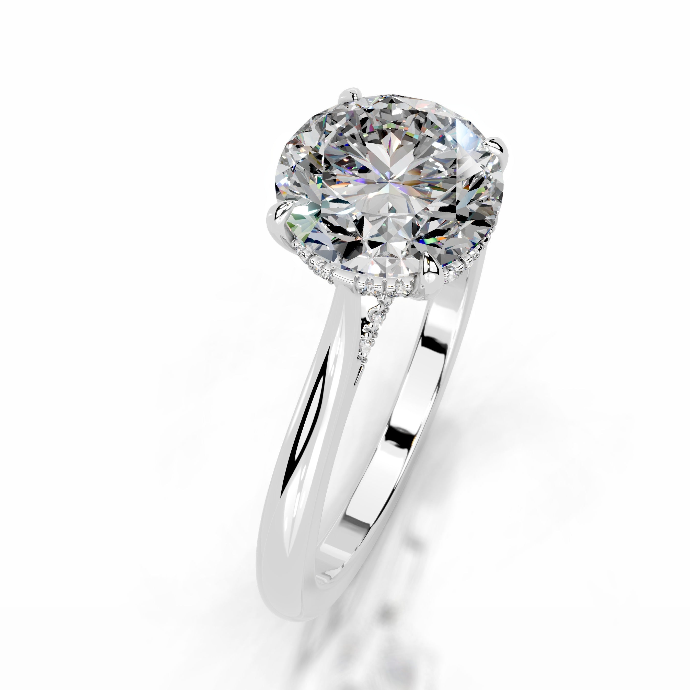 Kiara Moissanite & Diamonds Ring  - 18K White Gold