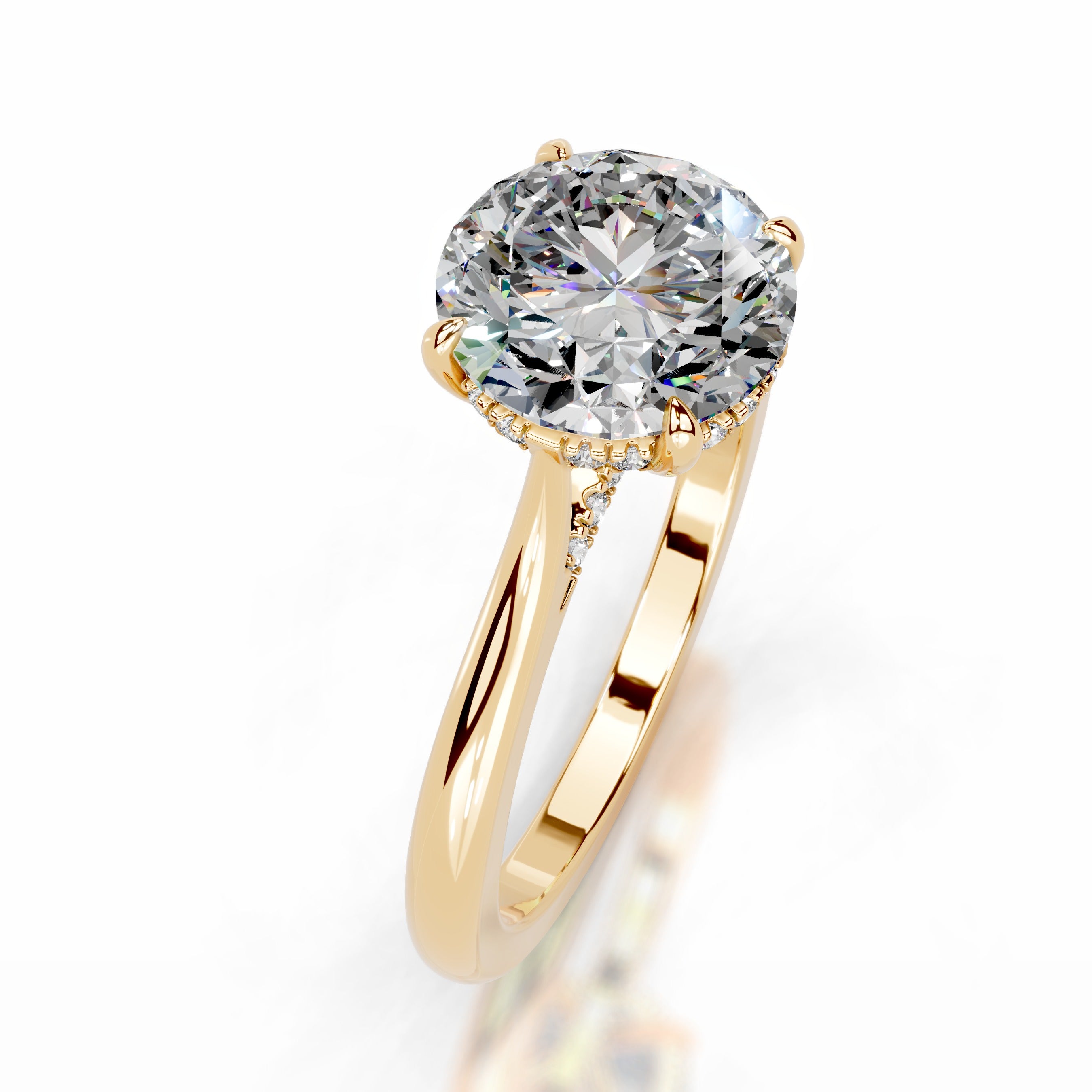 Kiara Moissanite & Diamonds Ring  - 18K Yellow Gold