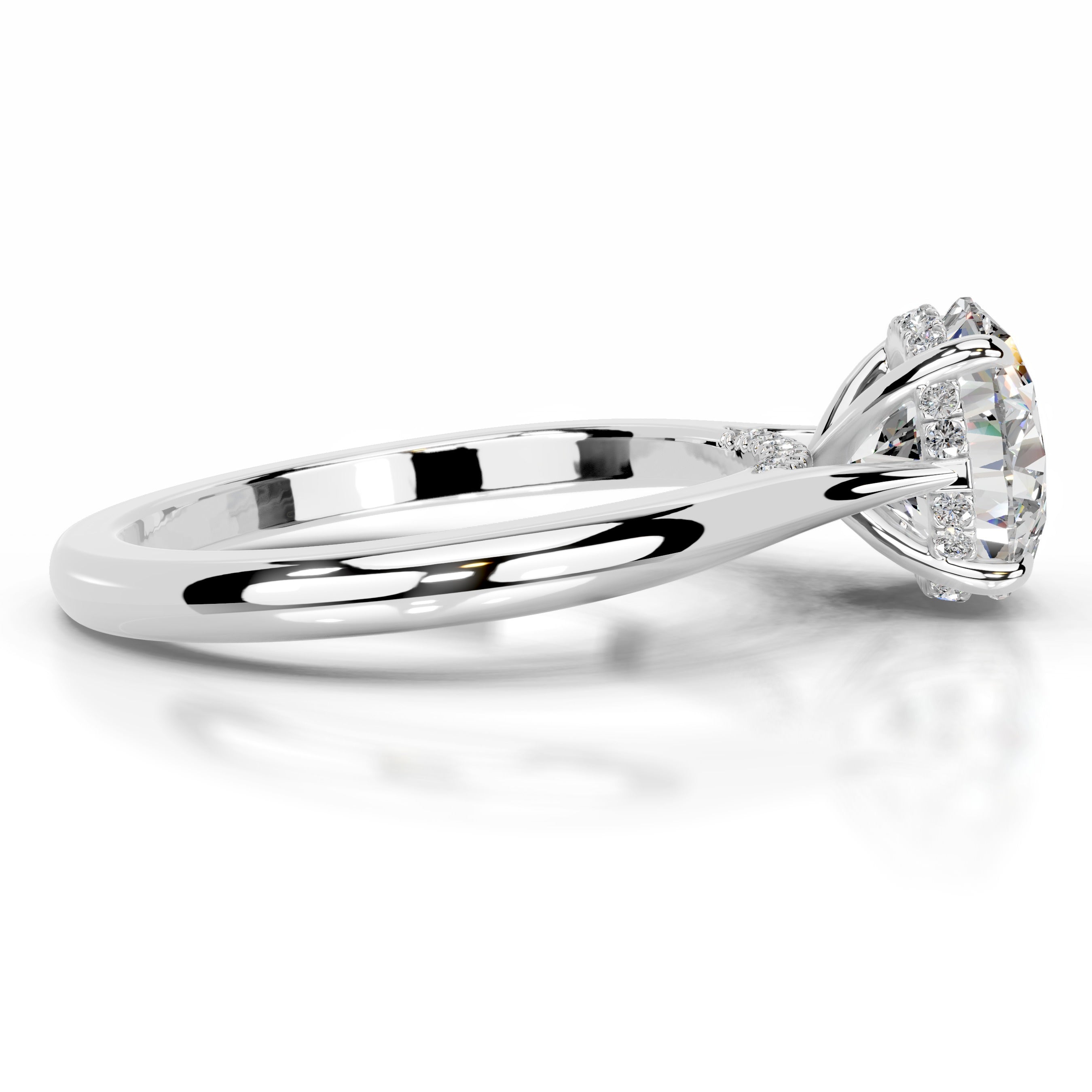 Kiara Moissanite & Diamonds Ring  - 18K White Gold