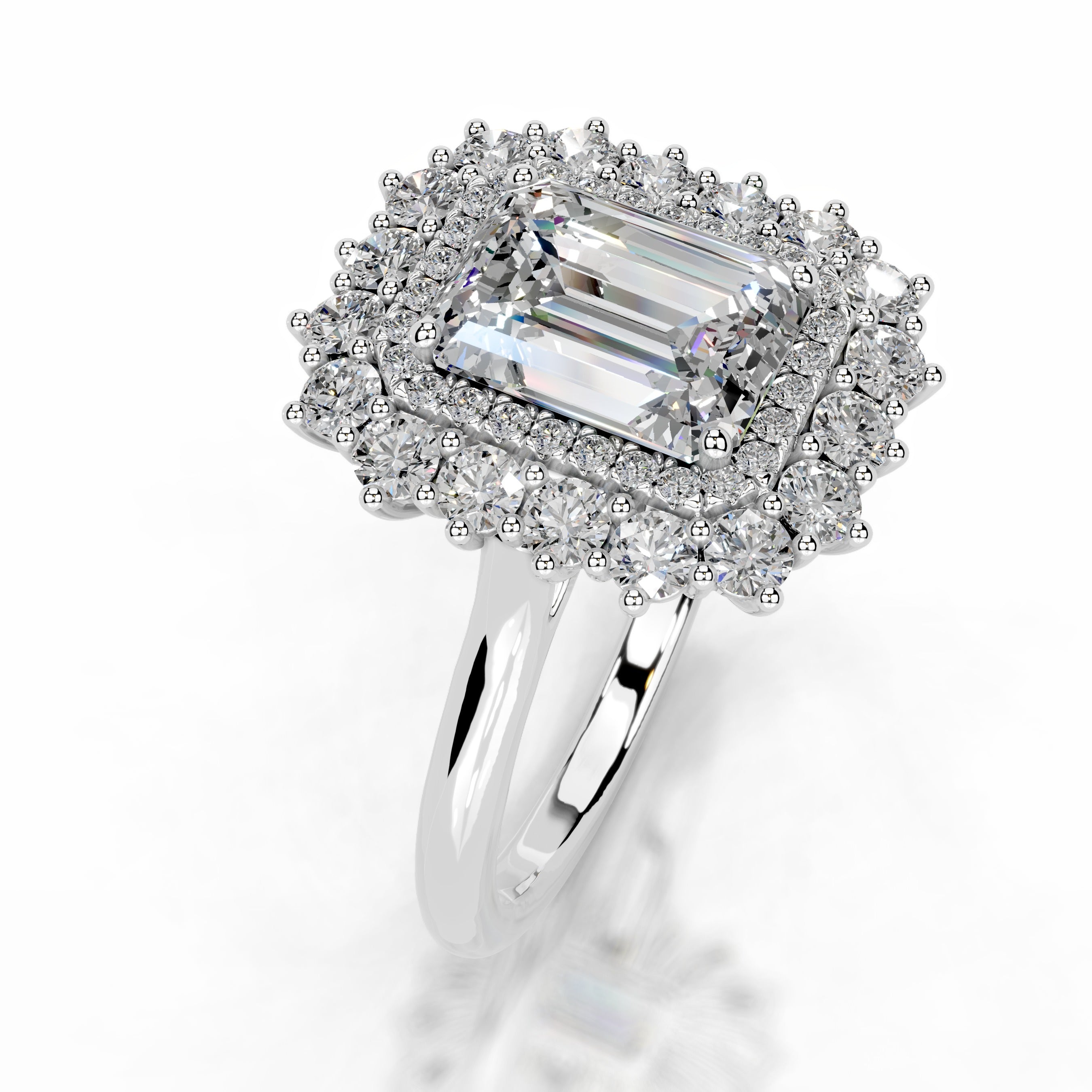 Myaree Moissanite & Diamonds Ring - 18K White Gold