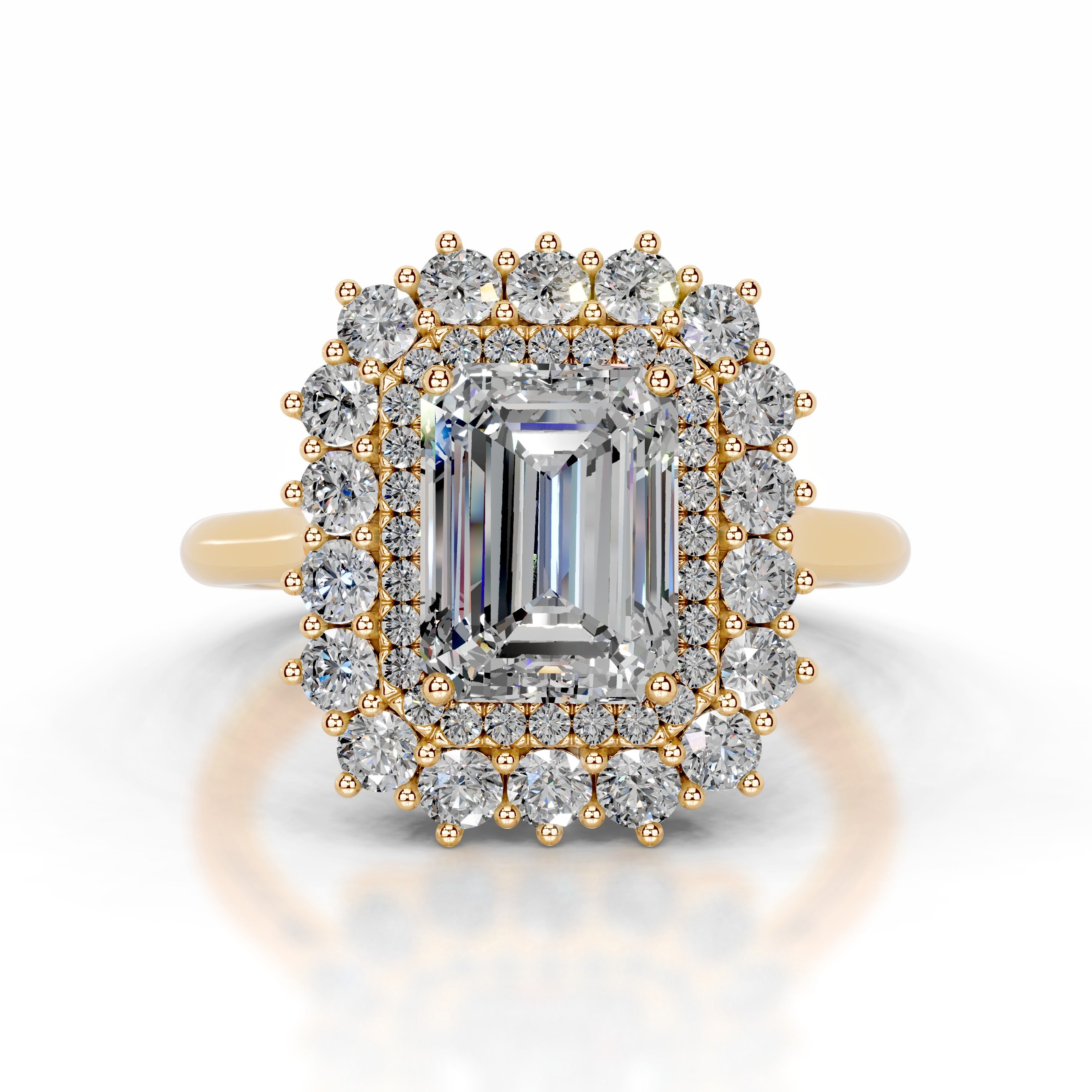 Myaree Moissanite & Diamonds Ring - 18K Yellow Gold