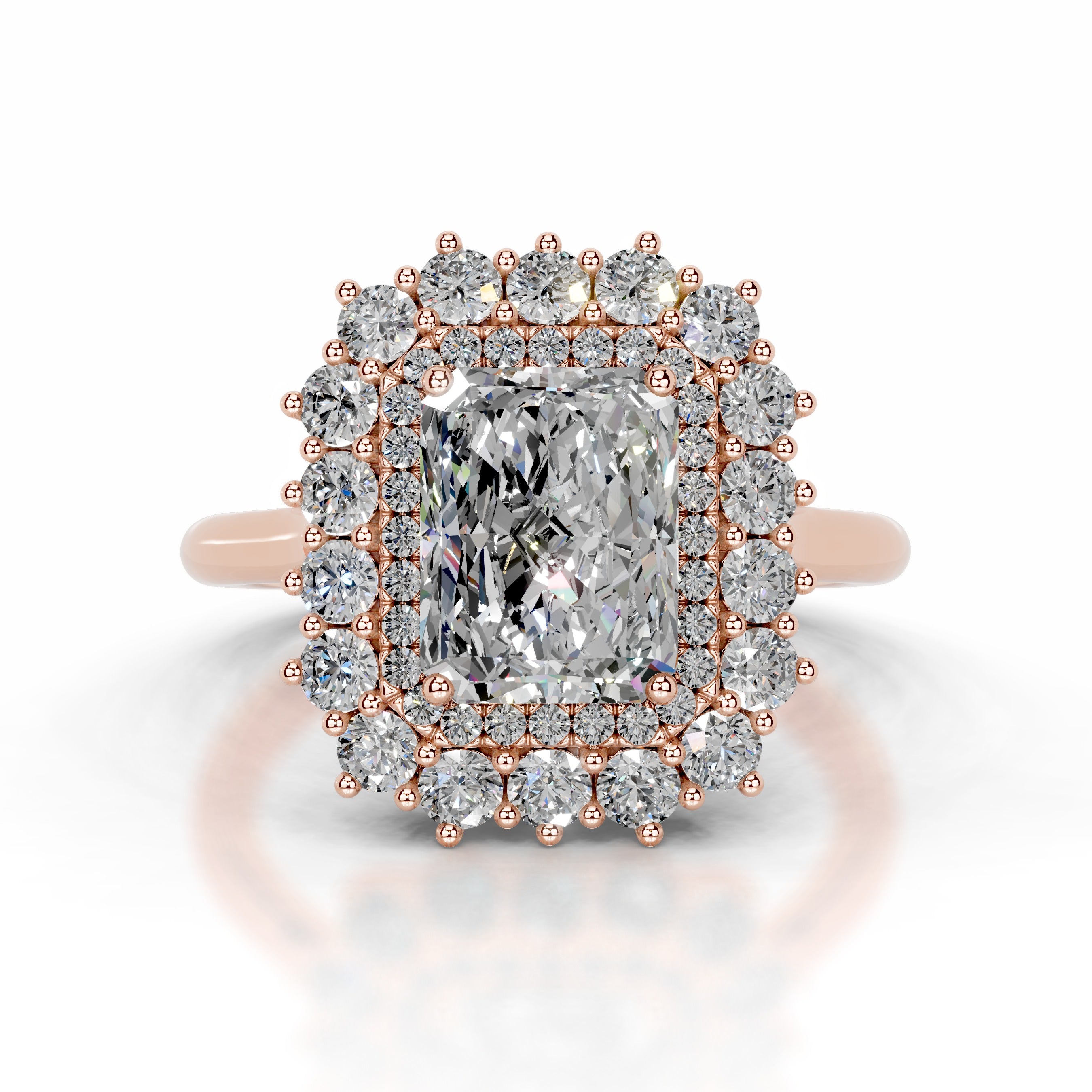 Adriana Moissanite & Diamonds Ring - 14K Rose Gold