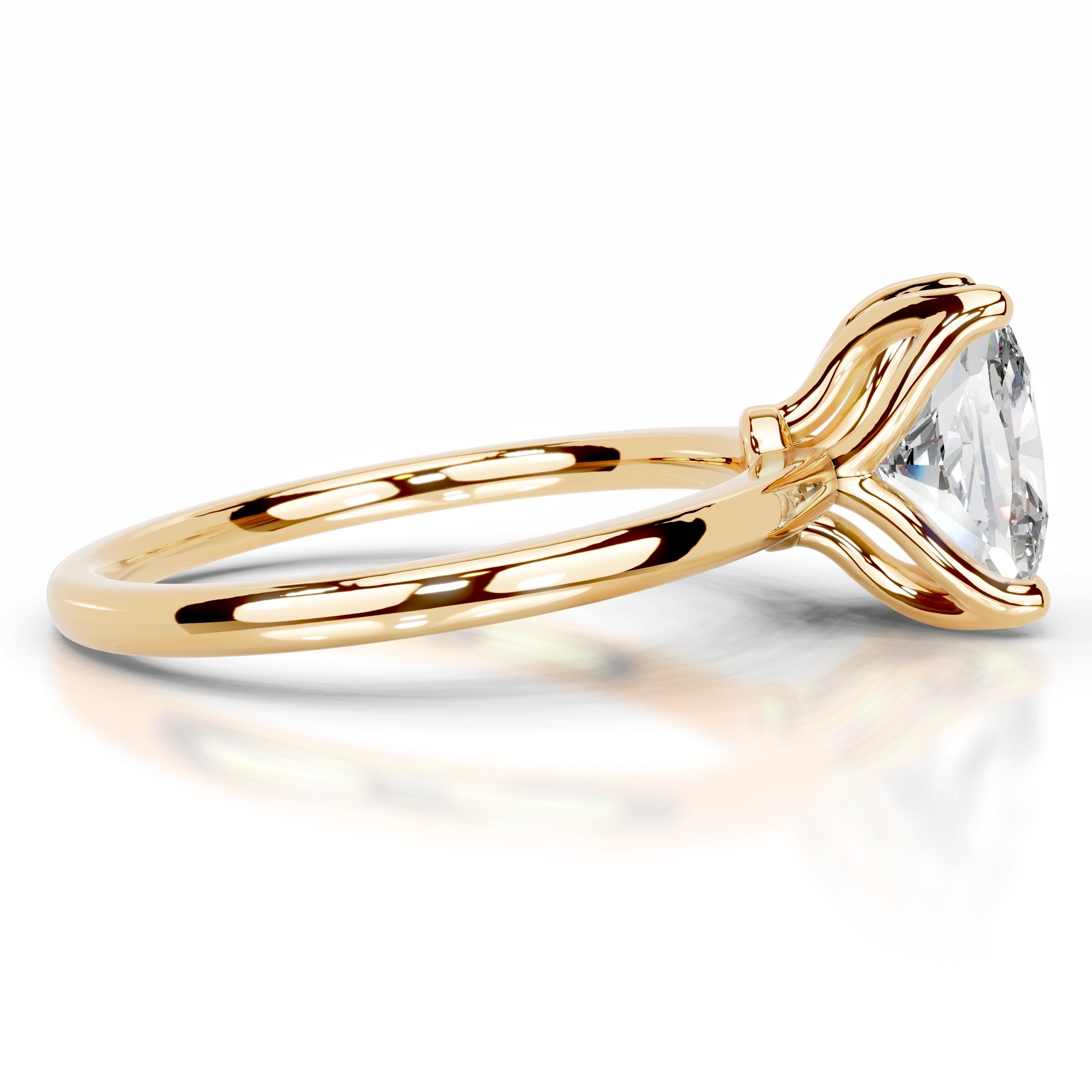 Phoenix Moissanite Ring - 18K Yellow Gold