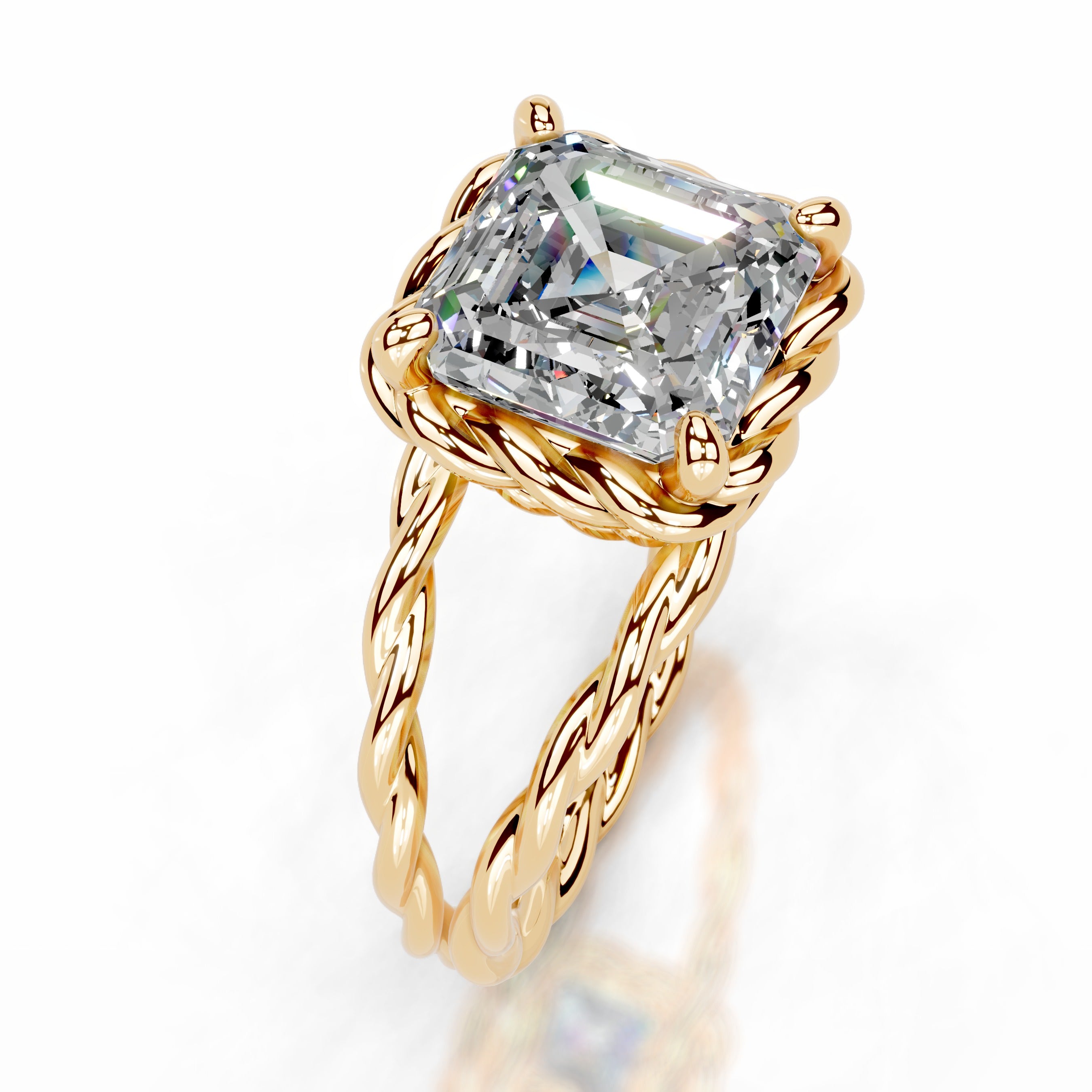 Yul Moissanite Ring - 18K Yellow Gold