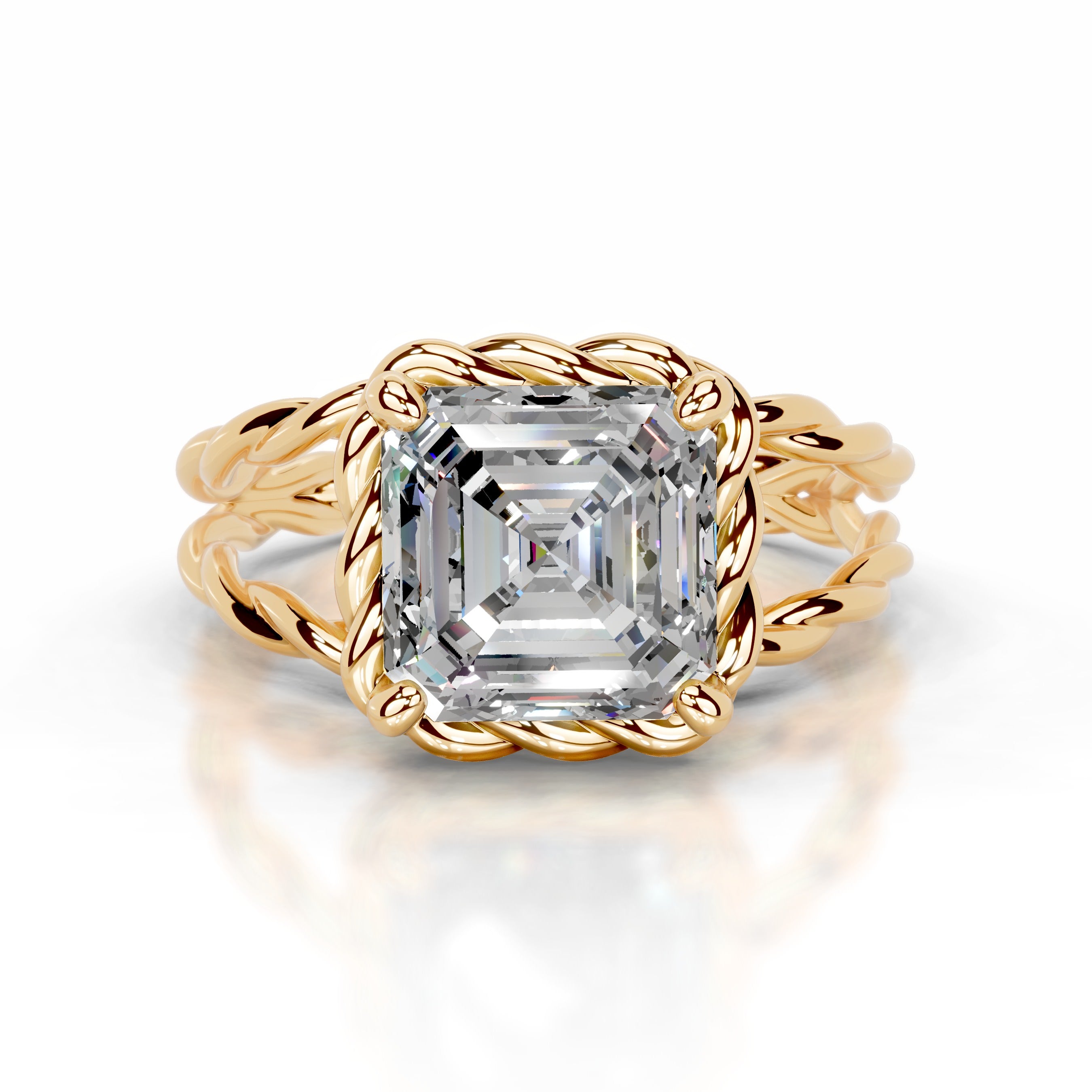 Yul Moissanite Ring - 18K Yellow Gold