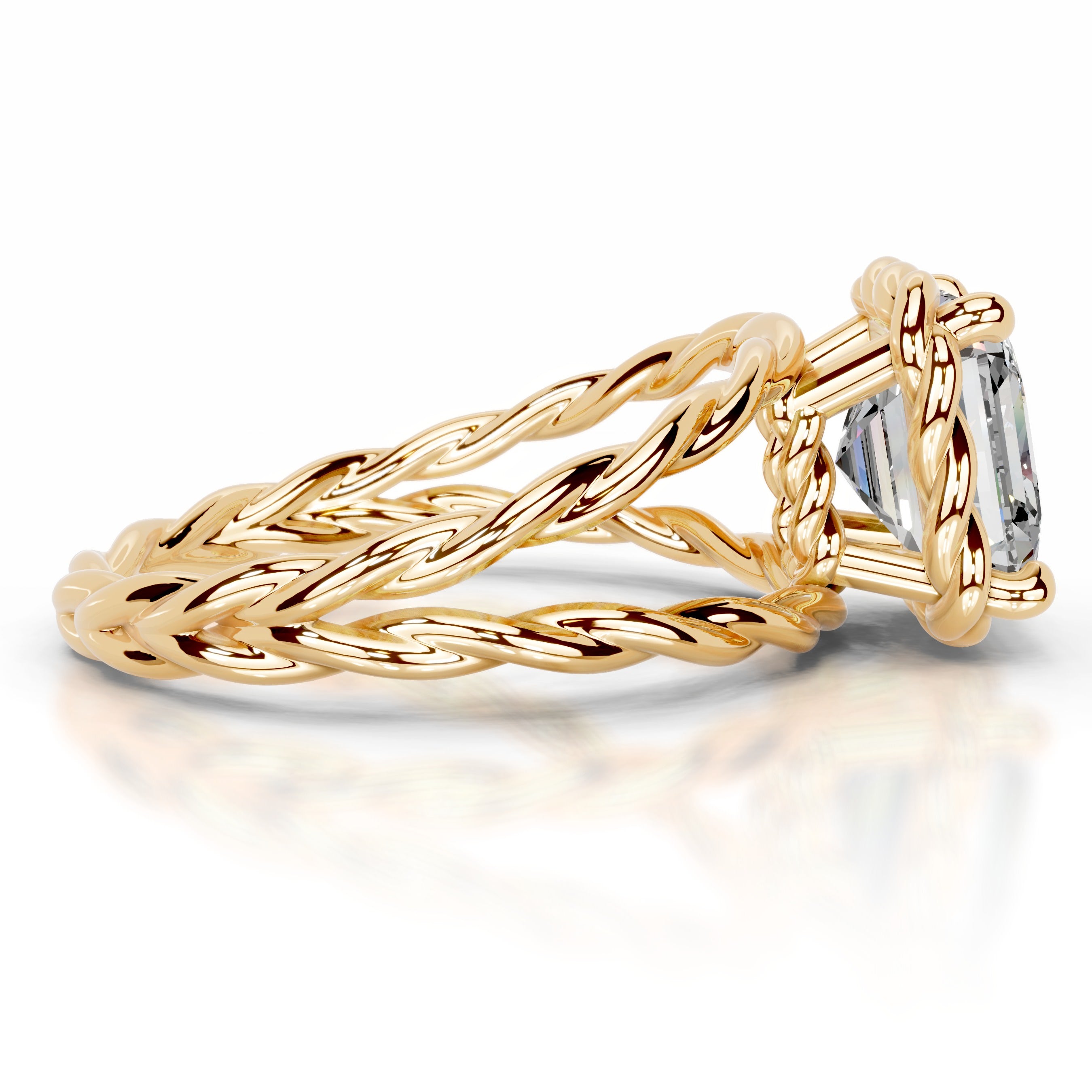 Yul Moissanite Ring - 18K Yellow Gold