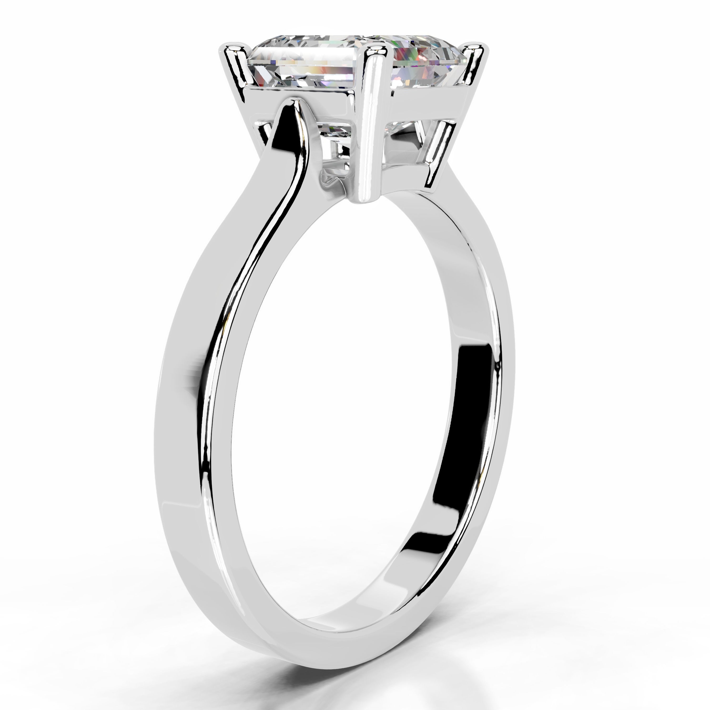 Daisy Moissanite Ring - 14K White Gold