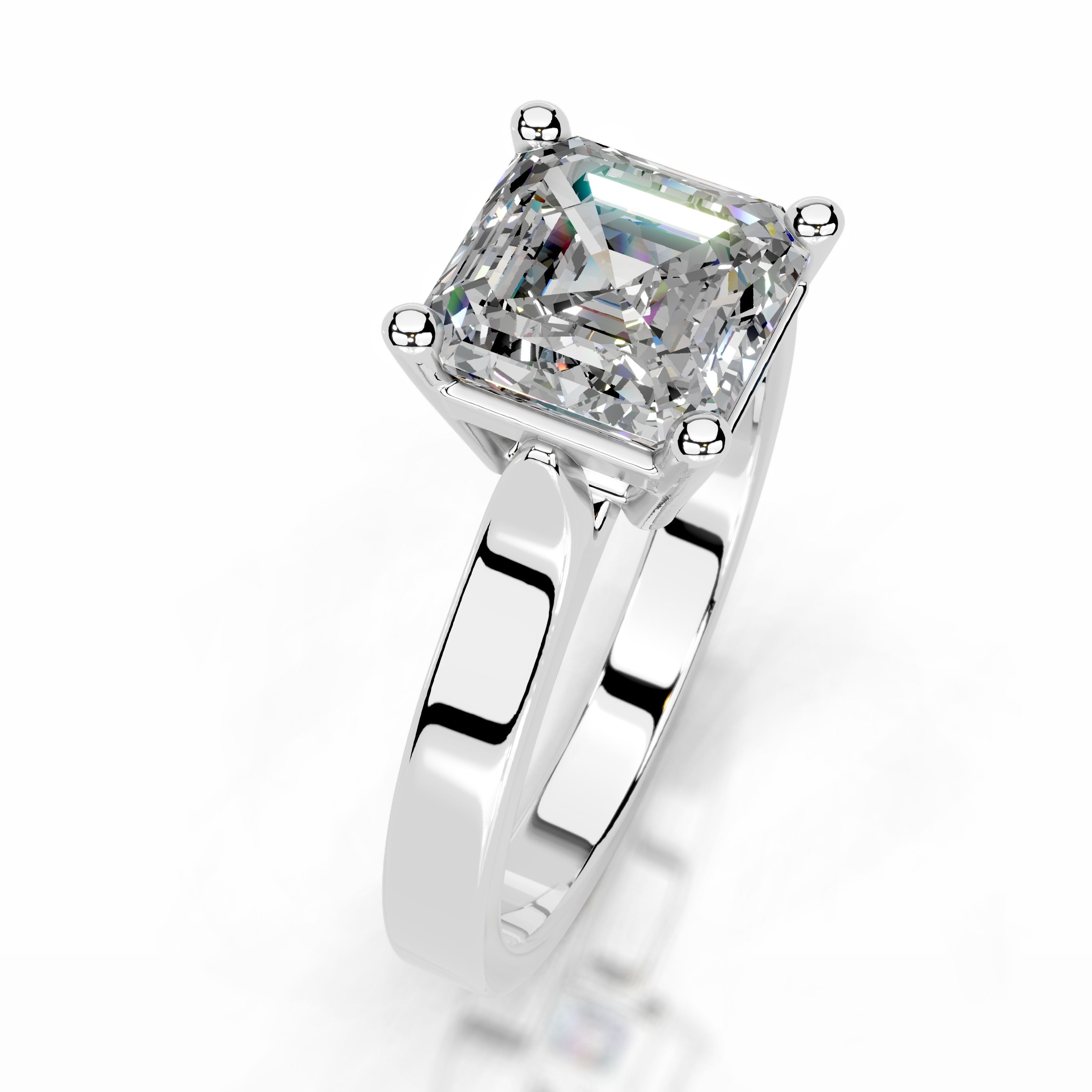 Daisy Moissanite Ring - 14K White Gold