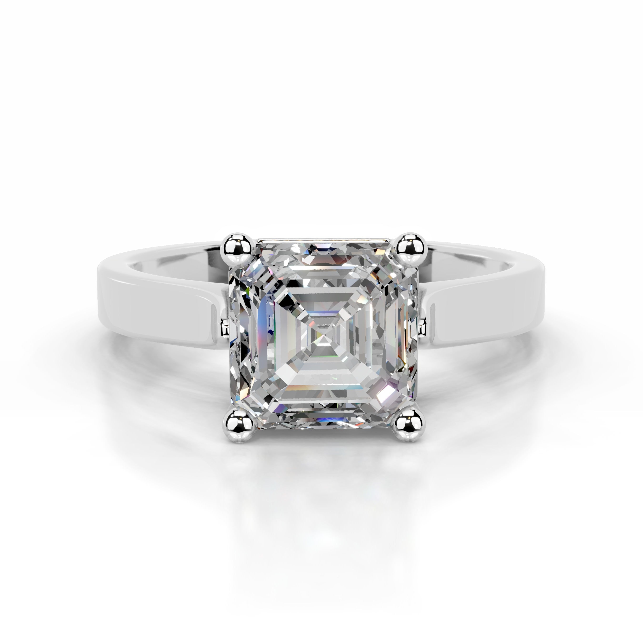 Daisy Moissanite Ring - 14K White Gold