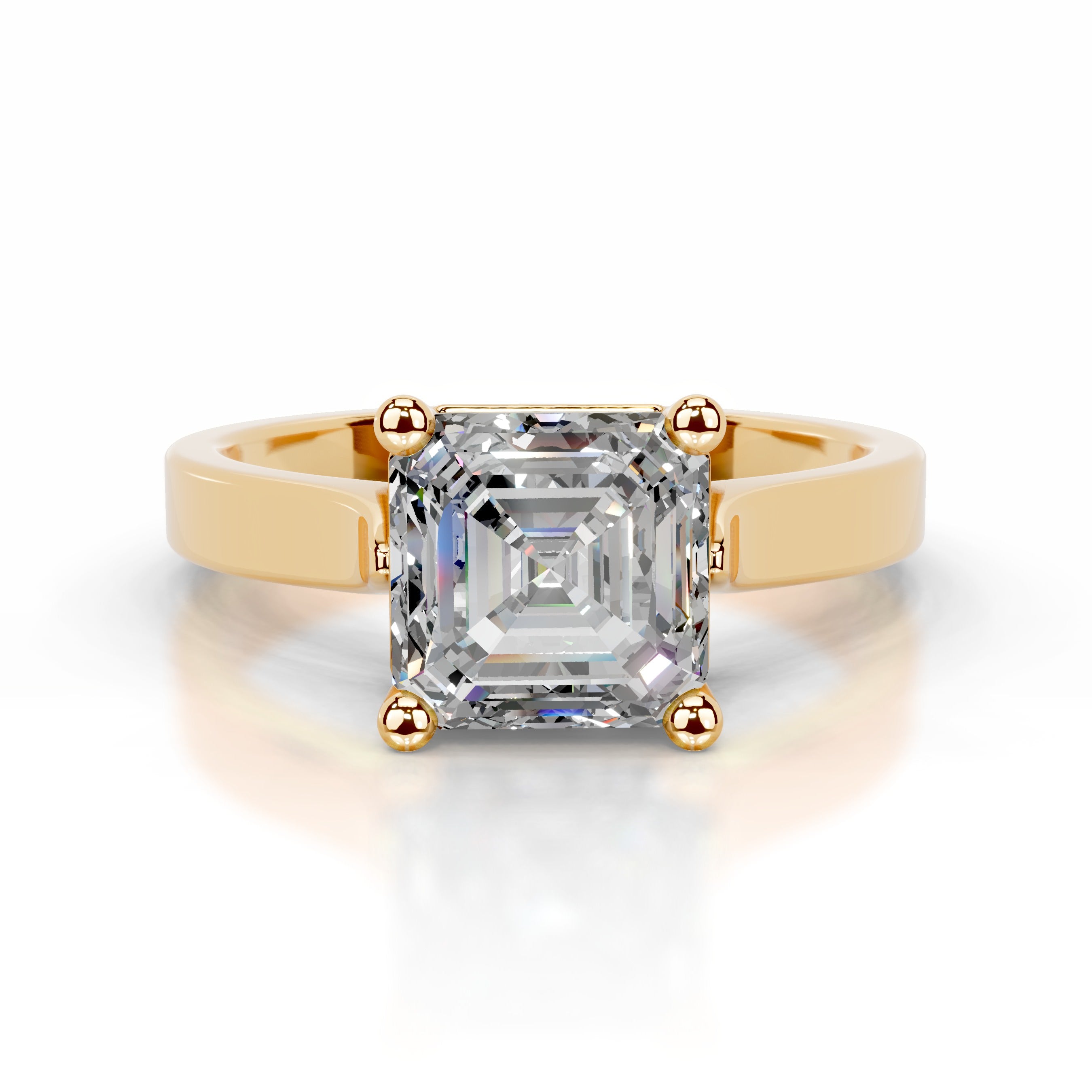 Daisy Moissanite Ring - 18K Yellow Gold