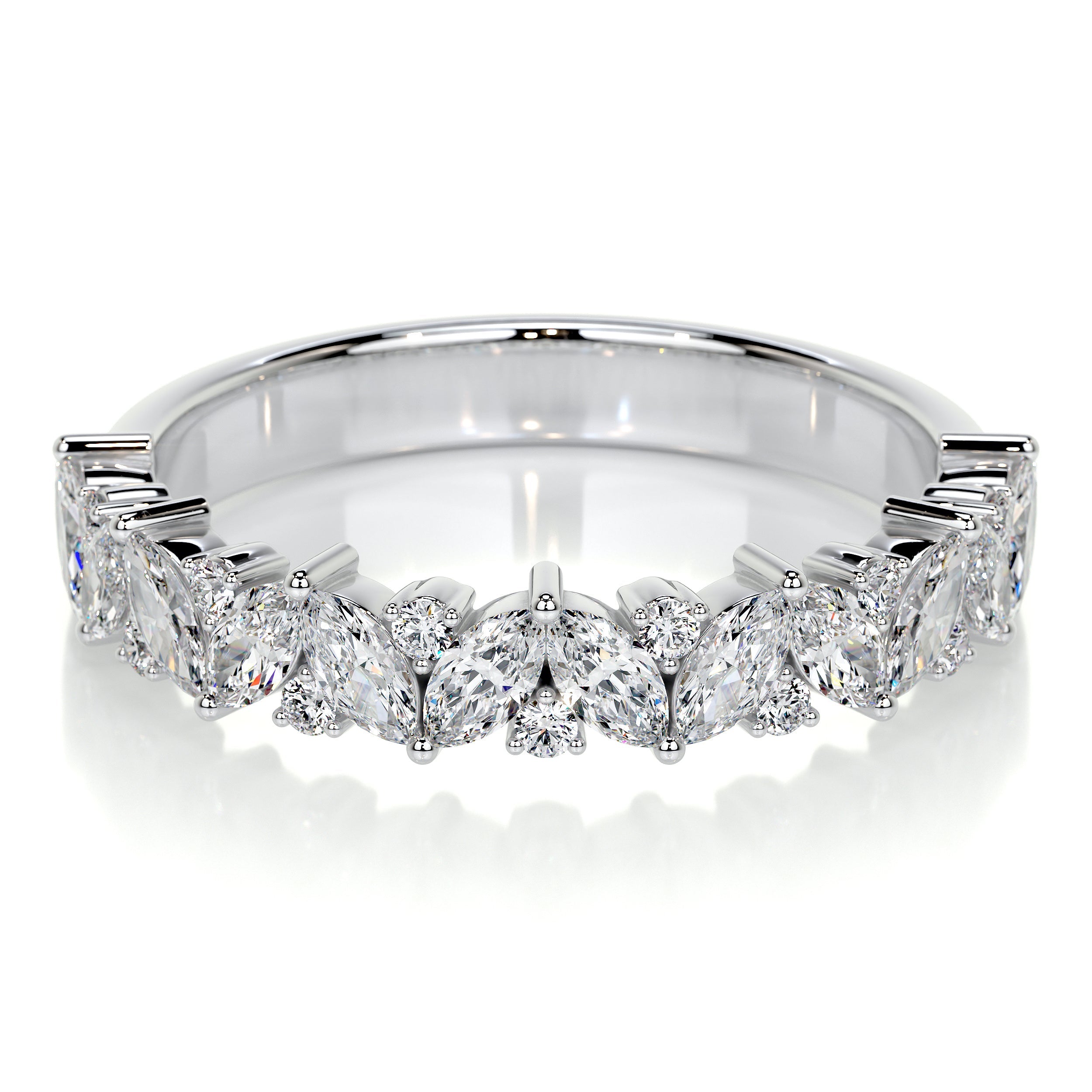 Regina Lab Grown Diamond Wedding Ring   (0.85 Carat) -14K White Gold (RTS)