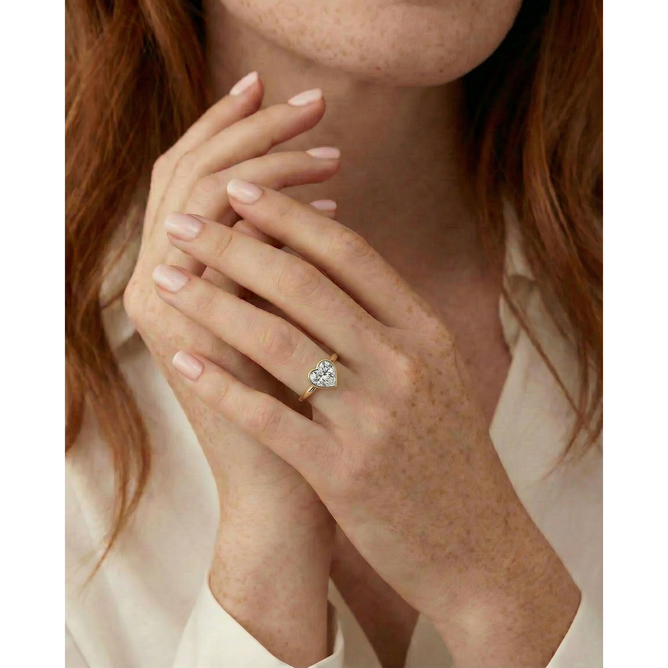 Dima Lab Grown Diamond Ring Heart - 18K Yellow Gold