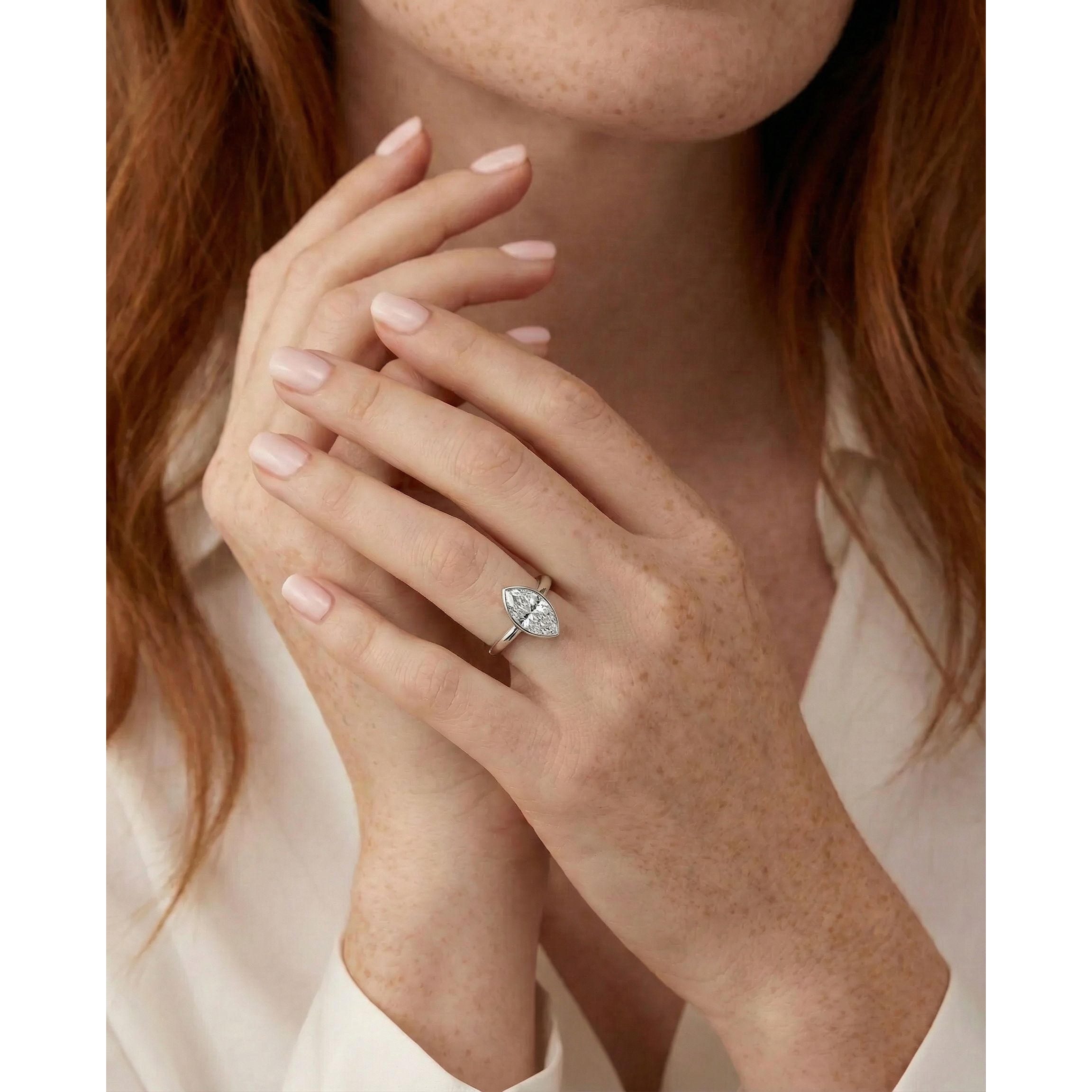 Dima Lab Grown Diamond Ring Marquise - 14K White Gold