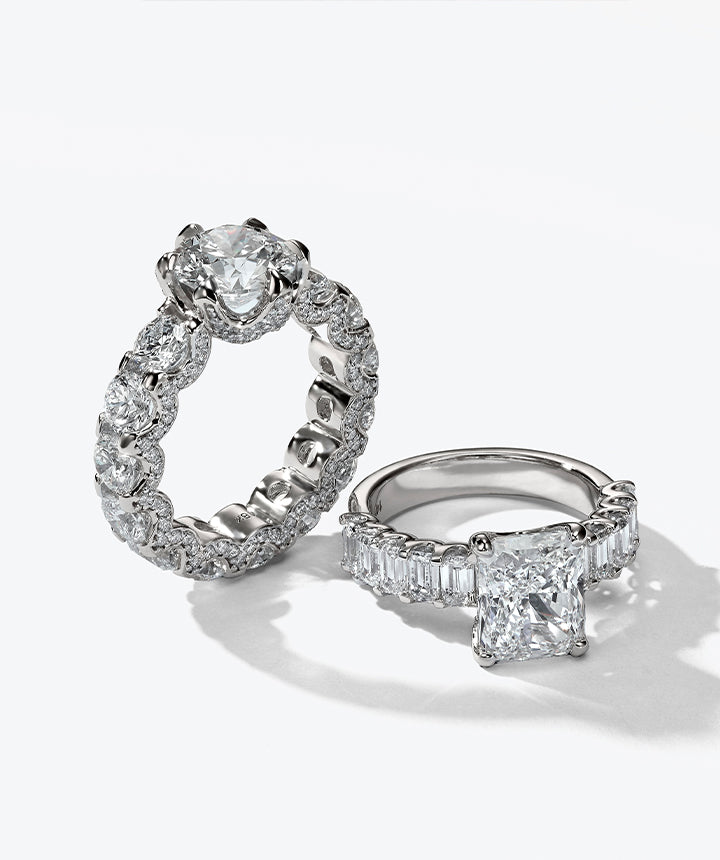 Eternal Bloom Ring Lab Grown Diamond Ring - 14K White Gold, 3 Stones ...