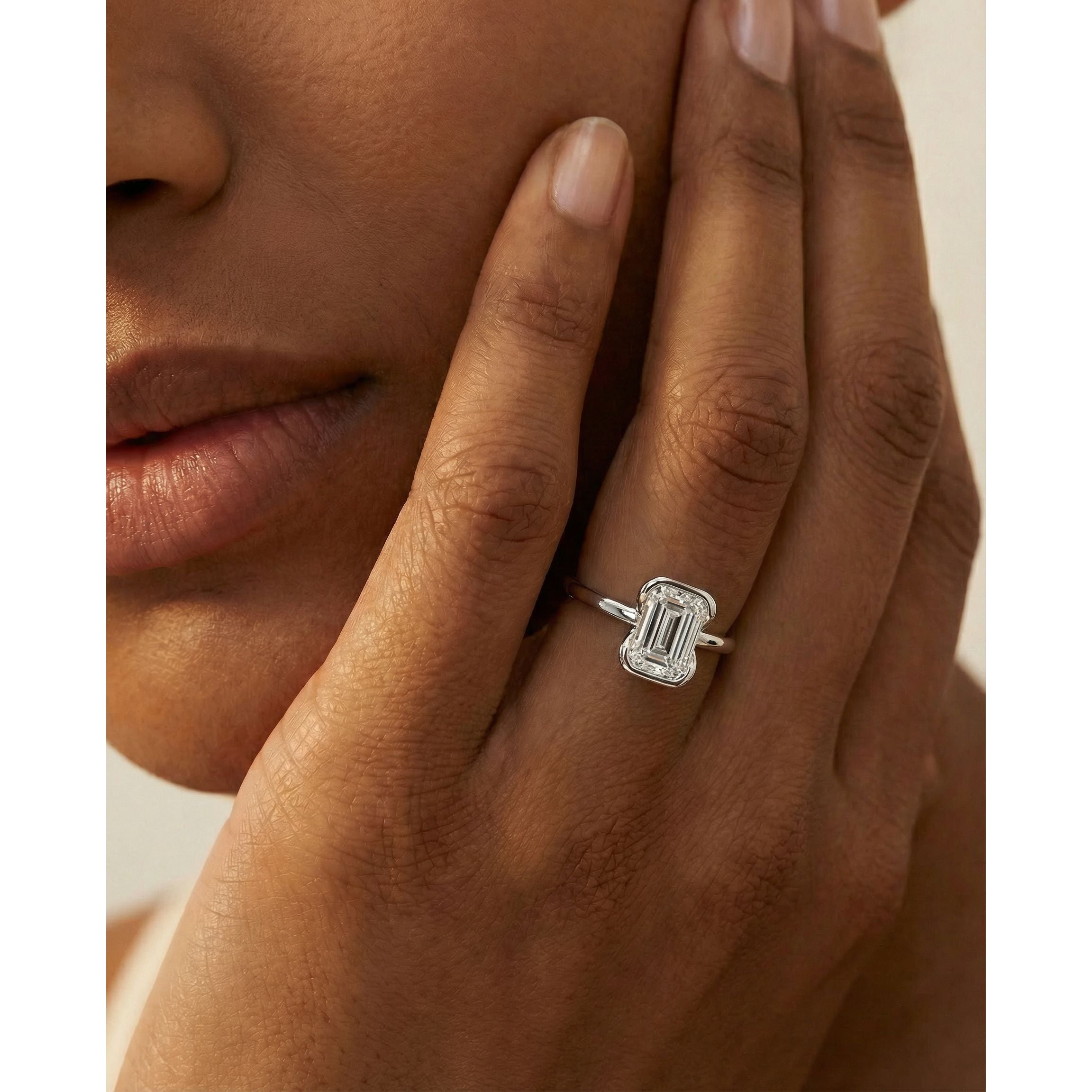 Thor Lab Grown Diamond Ring Emerald - 14K White Gold