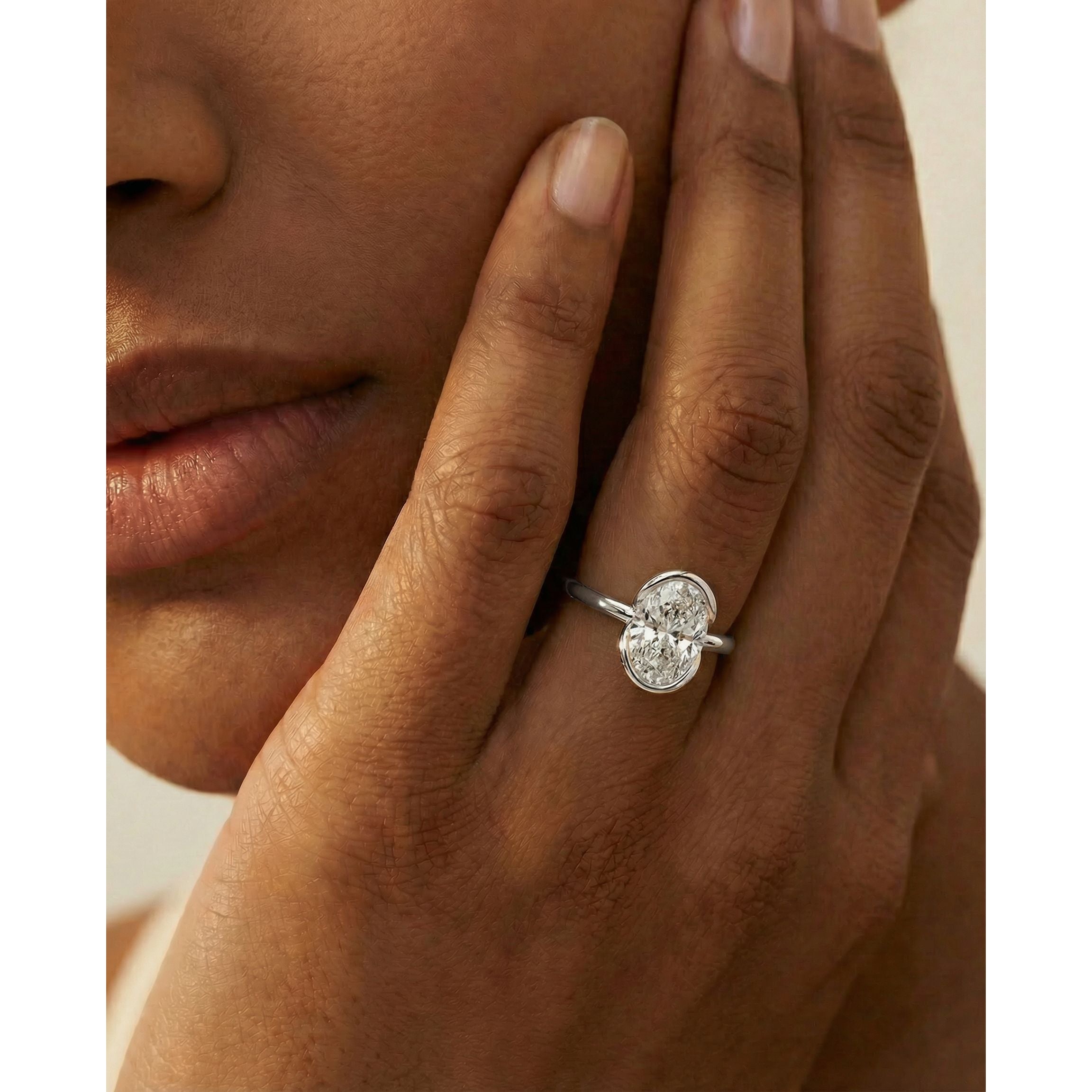 Thor Lab Grown Diamond Ring Oval - Platinum