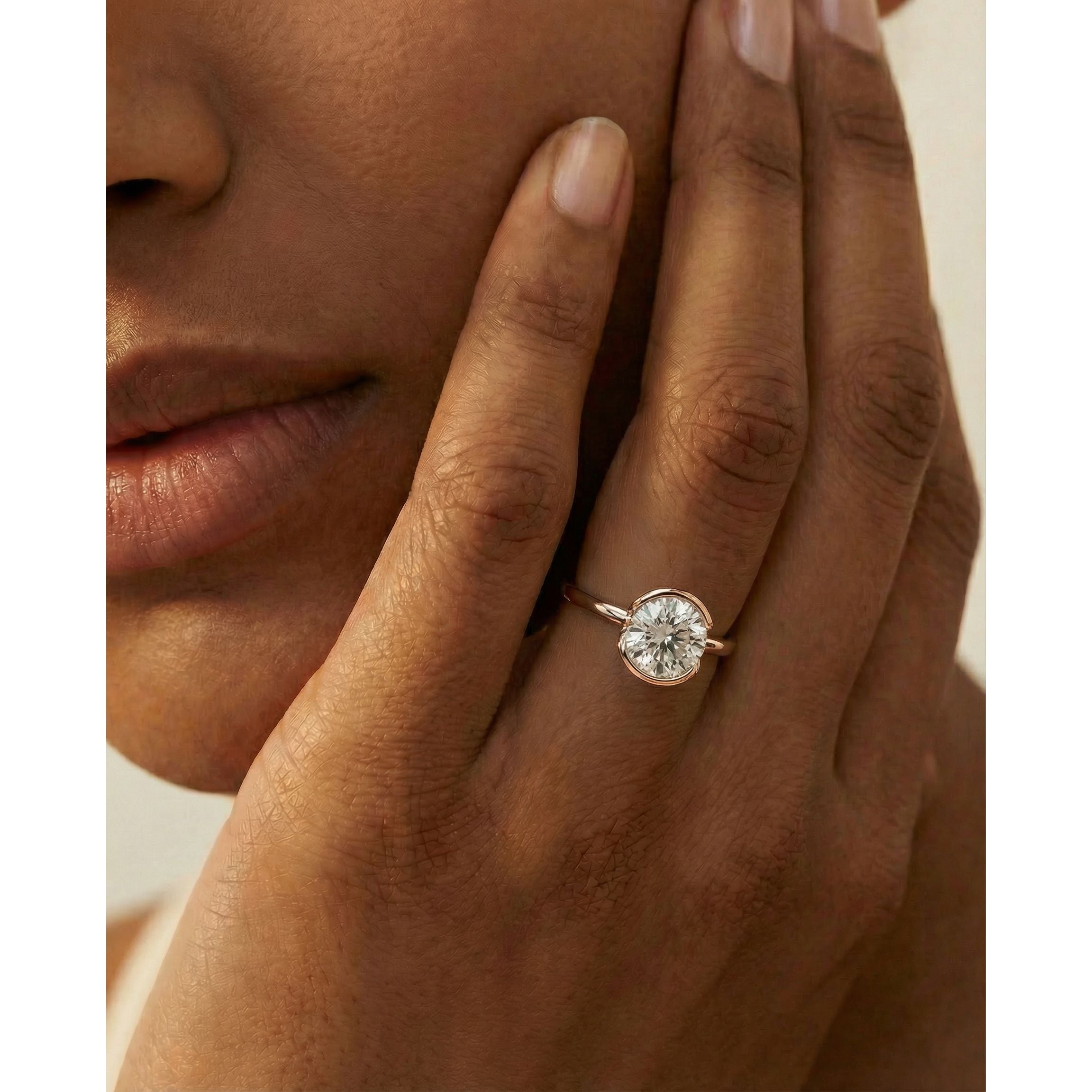 Thor Lab Grown Diamond Ring Round - 18K Yellow Gold