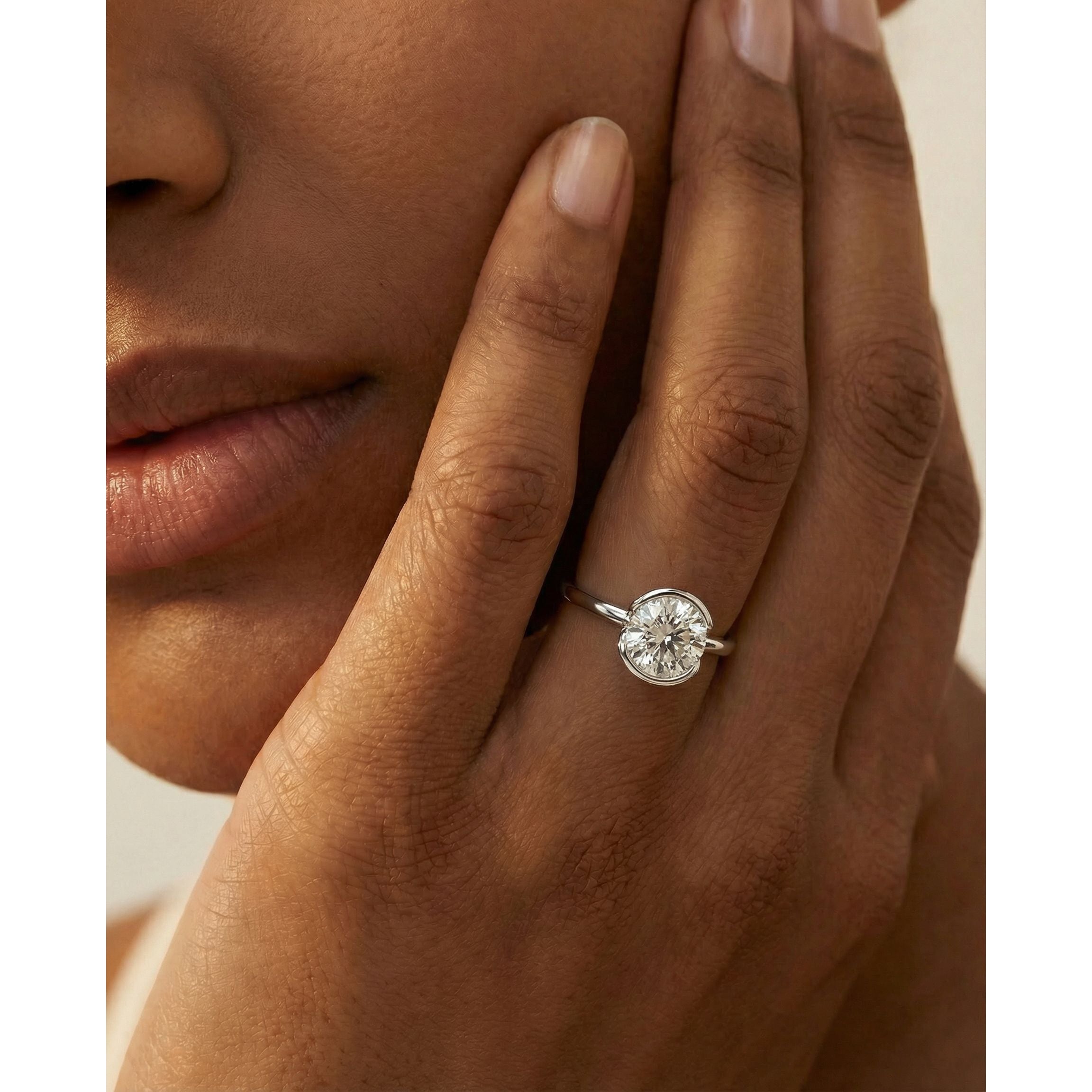 Thor Lab Grown Diamond Ring Round - Platinum