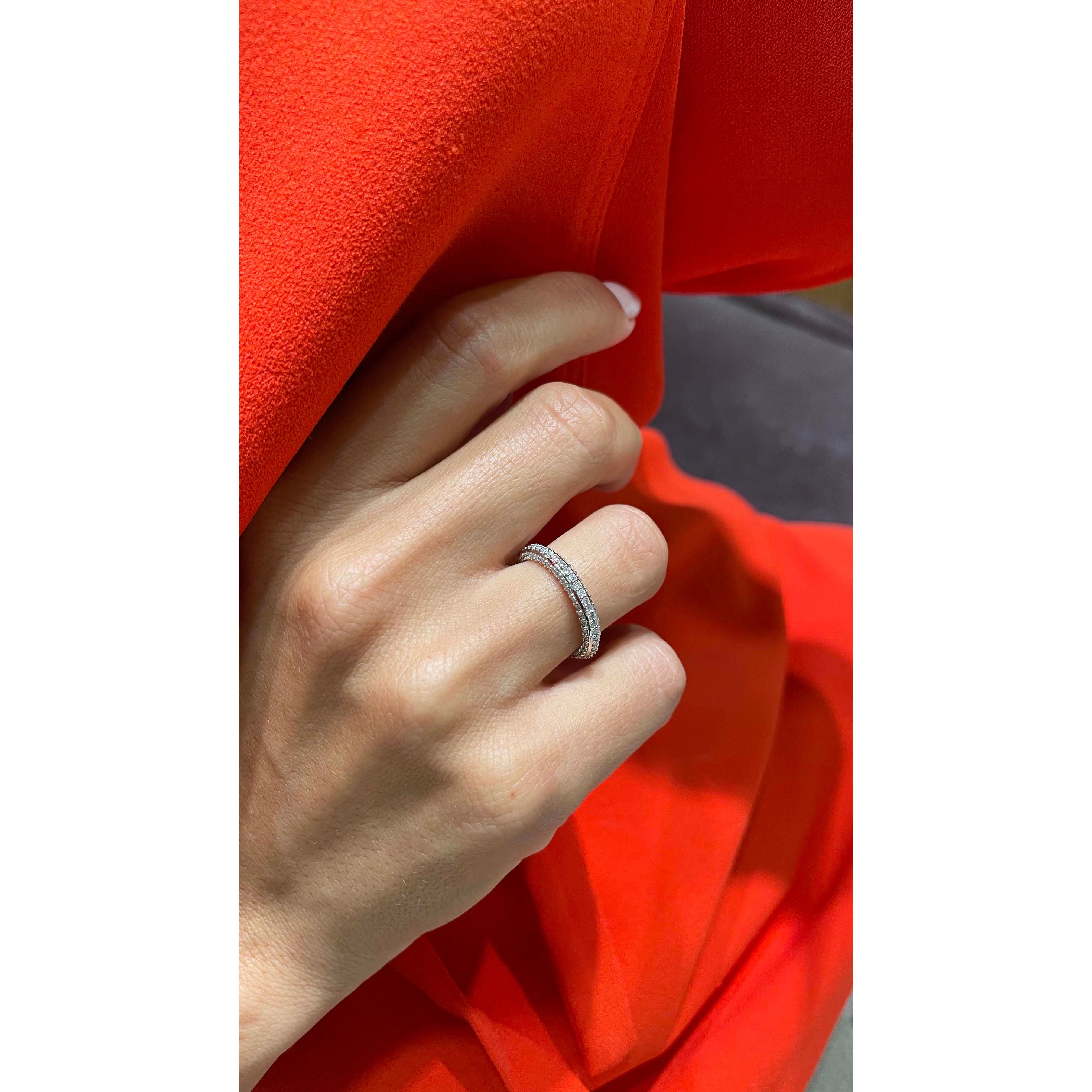 Anastasia Pave Diamond Wedding Ring   (0.75 Carat) -18K White Gold