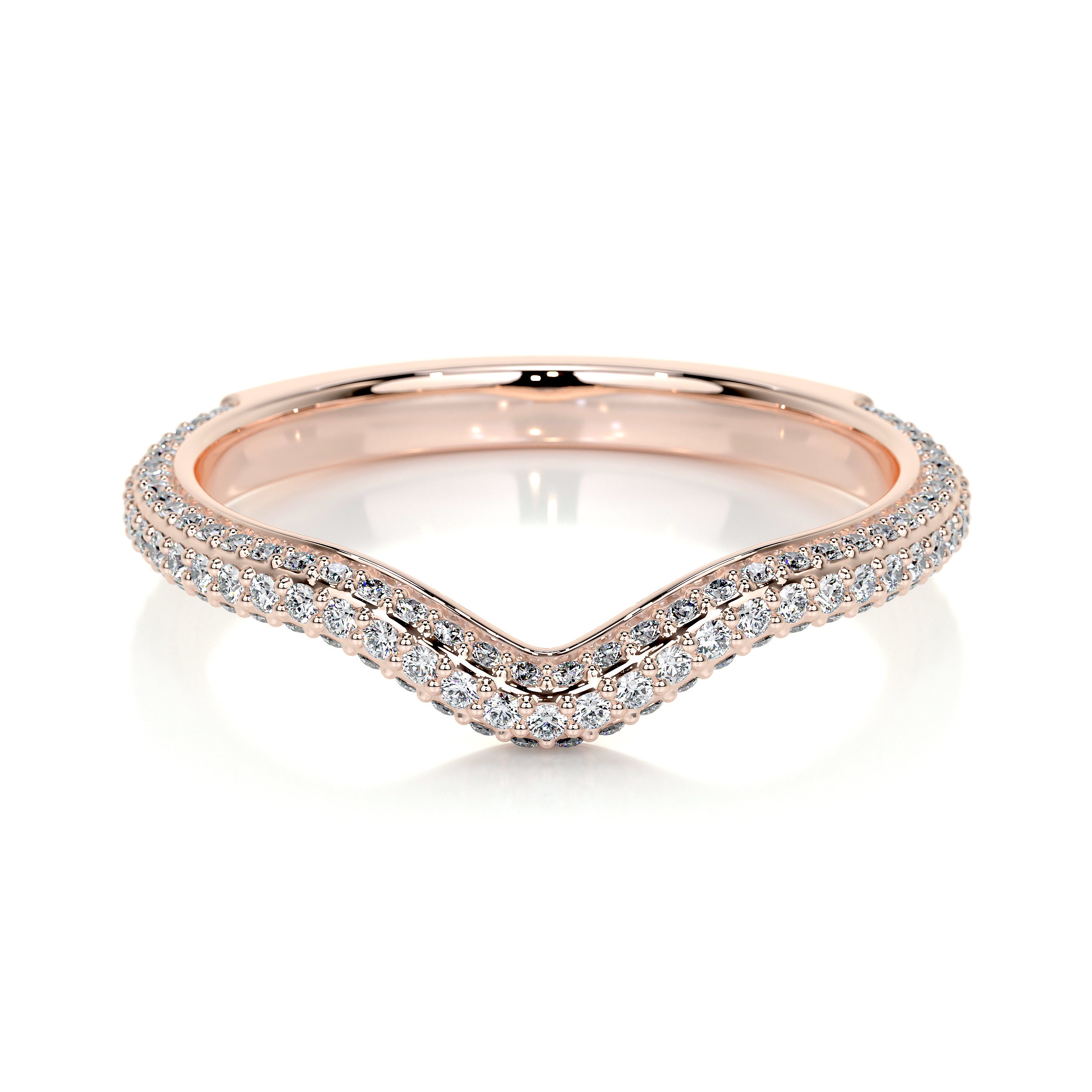 14k rose gold curved wedding deals band