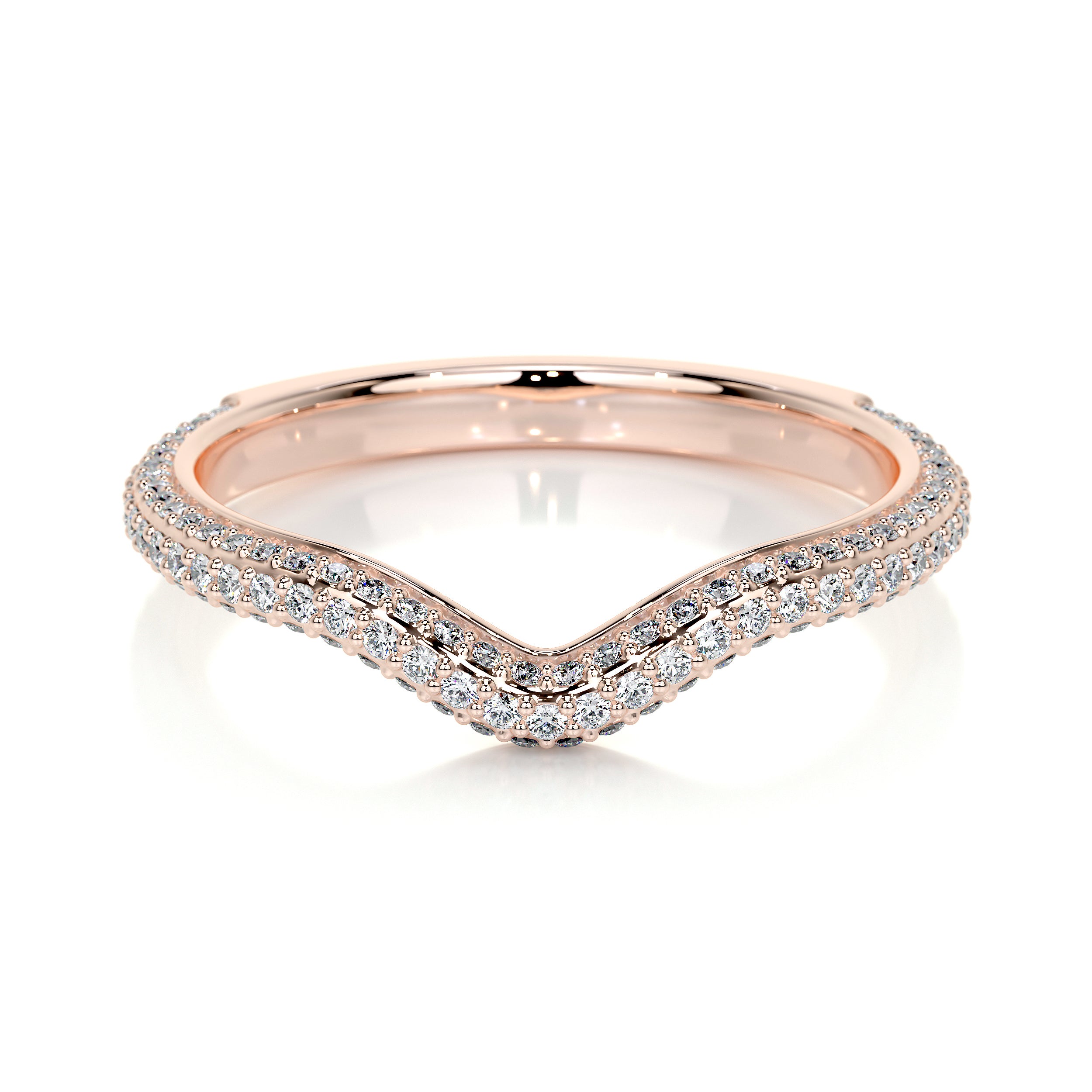 Anastasia Lab Grown Curved Wedding Ring (0.75 Carat) - 14K Rose Gold