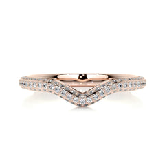 Anastasia Curved Wedding Ring (0.75 Carat) - 14K Rose Gold