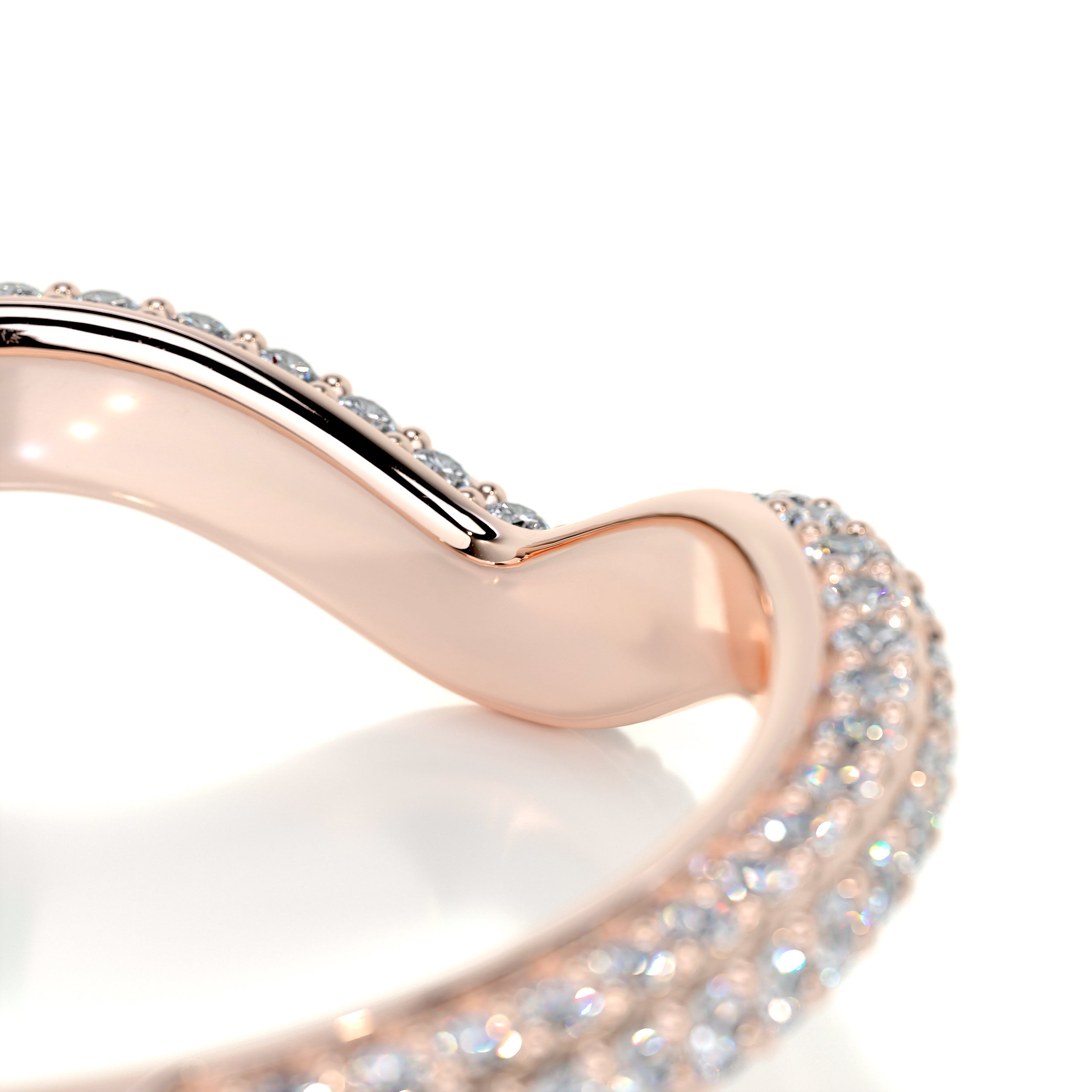 Anastasia Curved Wedding Ring (0.75 Carat) - 14K Rose Gold